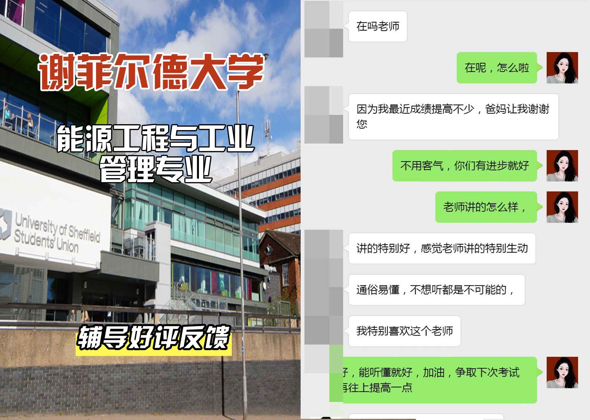 谢菲尔德大学谢大能源工程与工业管理辅导好评反馈