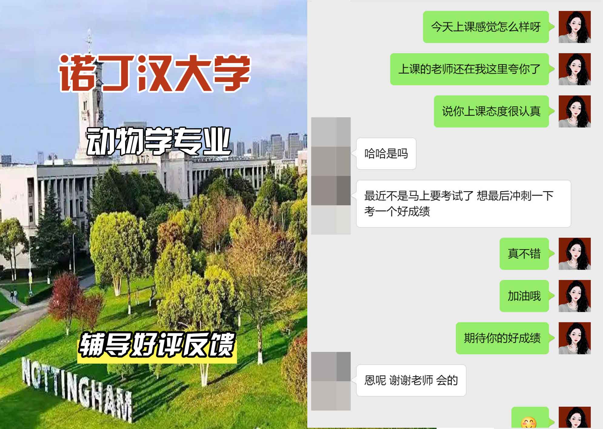 诺丁汉大学诺大动物学辅导好评反馈