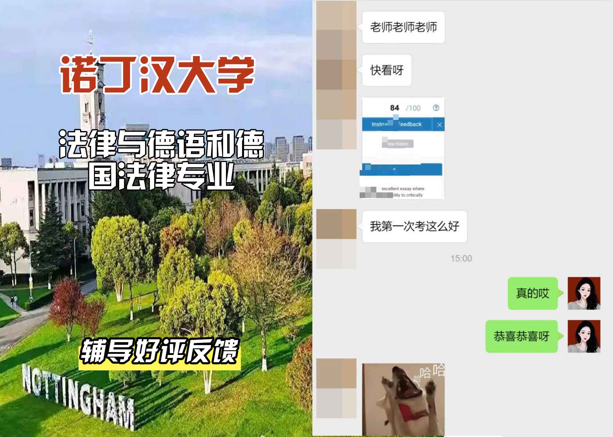 诺丁汉大学诺大法律与德语和德国法律辅导好评反馈