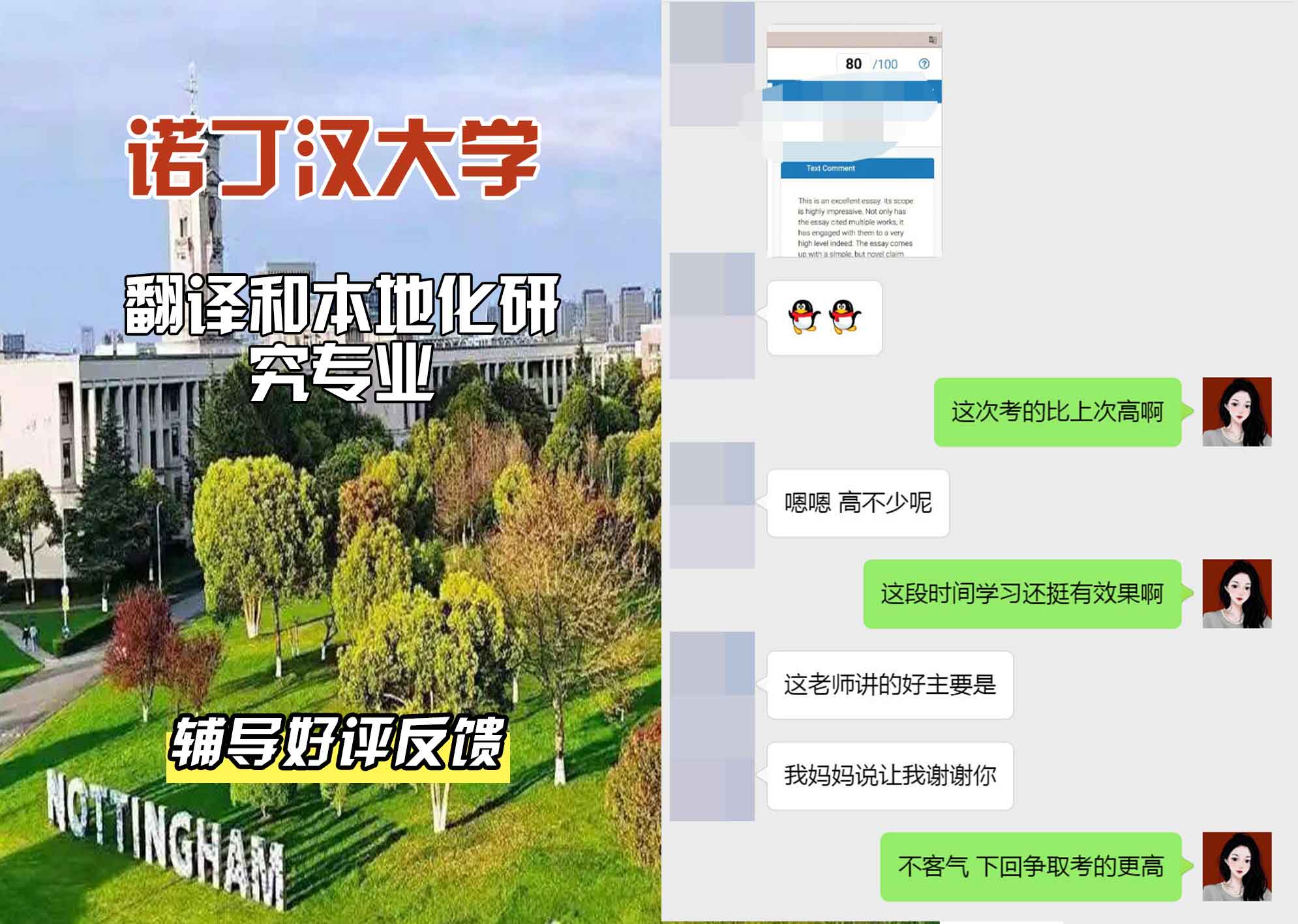 诺丁汉大学诺大翻译与本地化研究辅导好评反馈