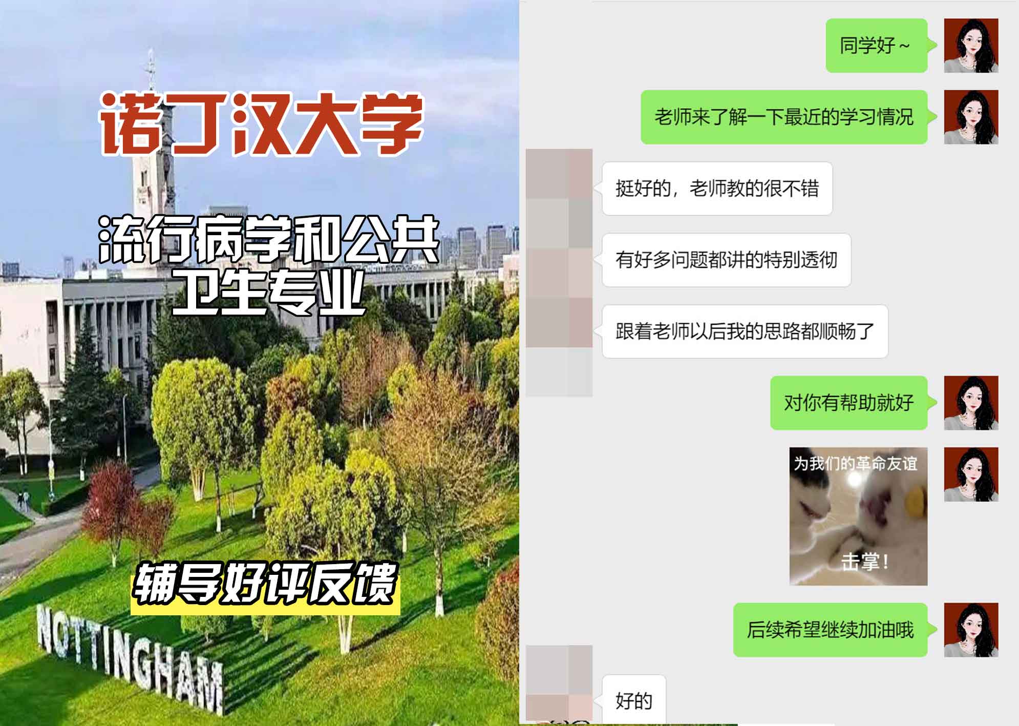 诺丁汉大学诺大流行病学和公共卫生辅导好评反馈