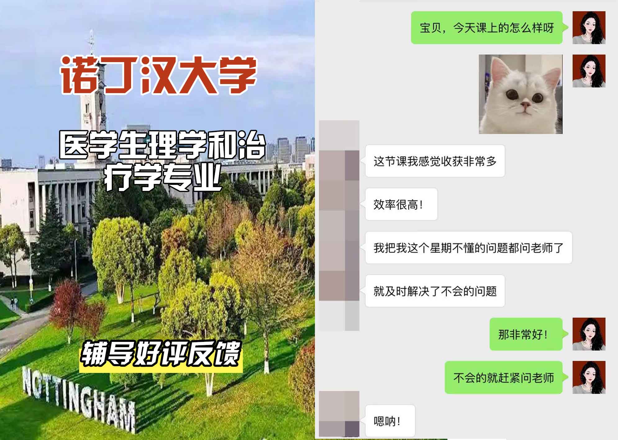 诺丁汉大学诺大医学生理学和治疗学辅导好评反馈