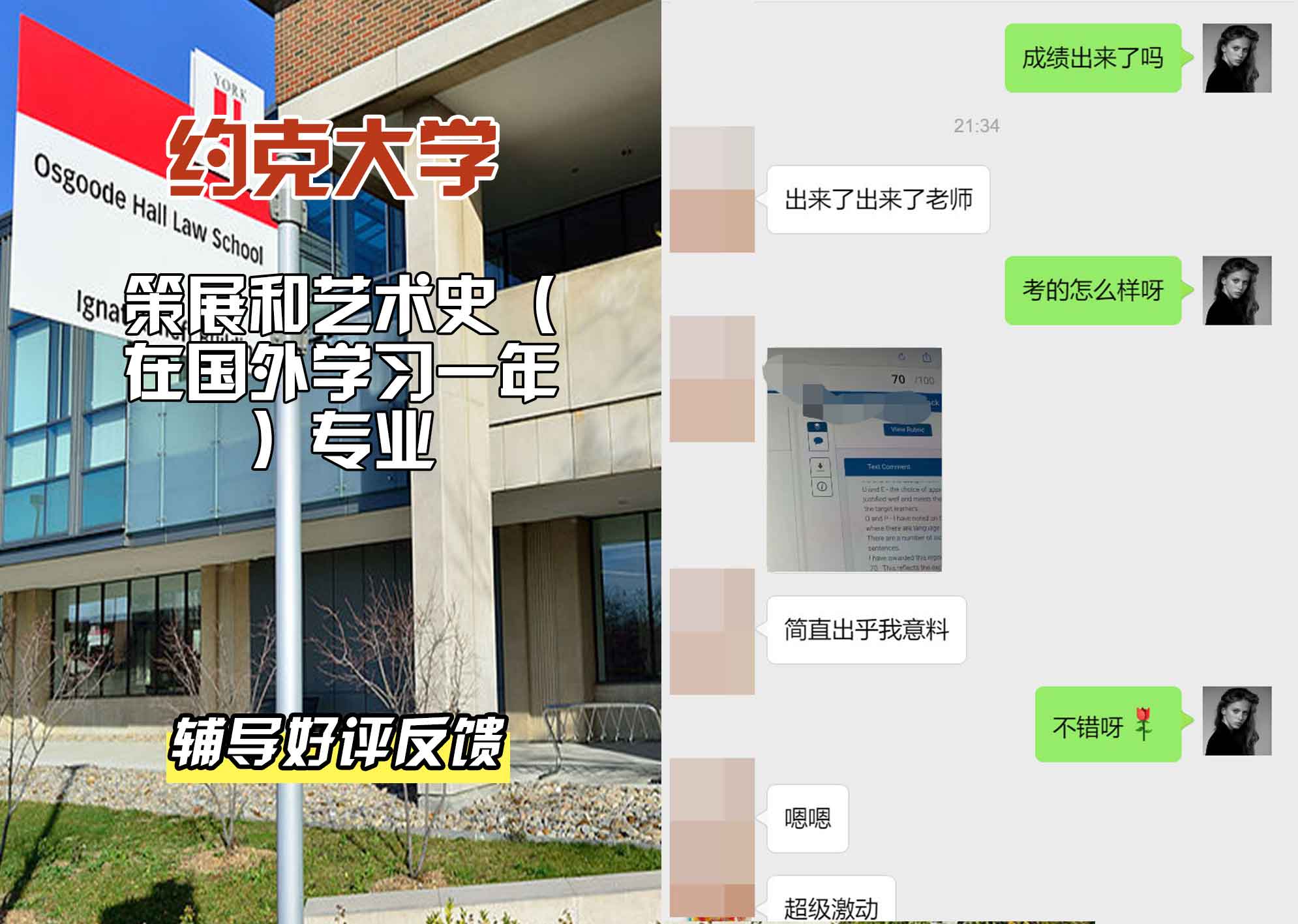 约克大学UOY策展和艺术史（在国外学习一年）辅导好评反馈