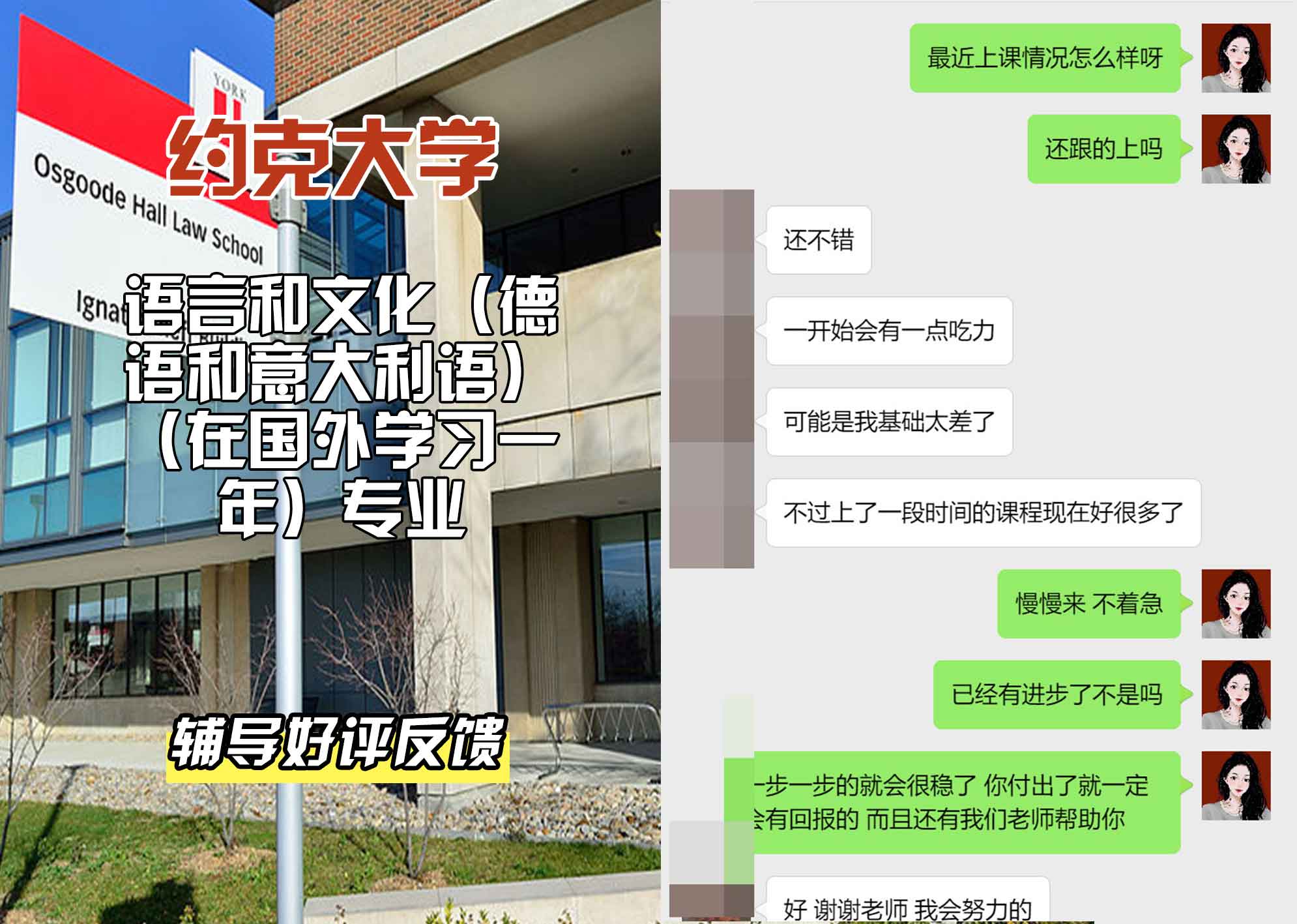 约克大学UOY语言和文化（德语和意大利语）（在国外学习一年）辅导好评反馈