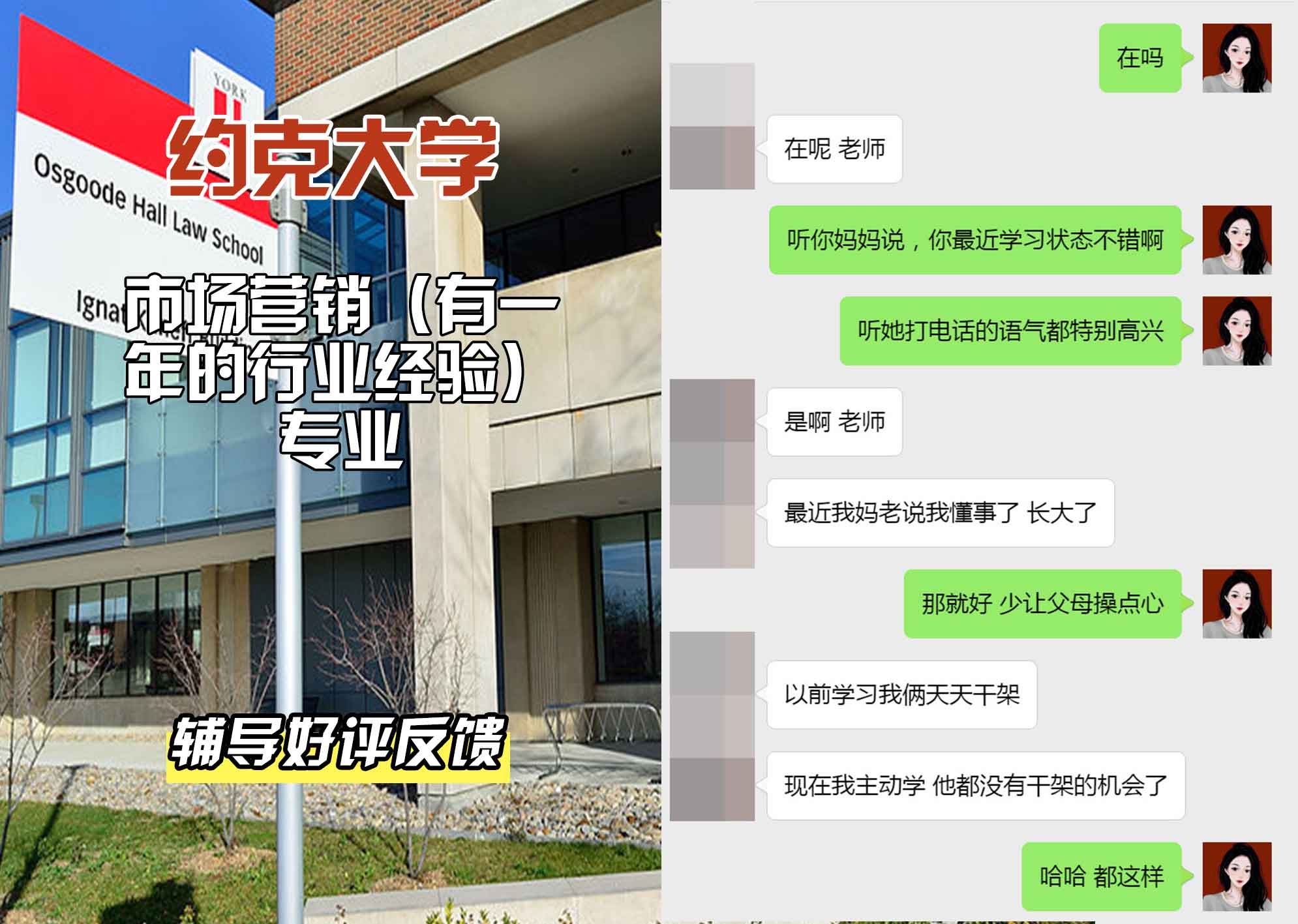 约克大学UOY市场营销（有一年的行业经验）辅导好评反馈