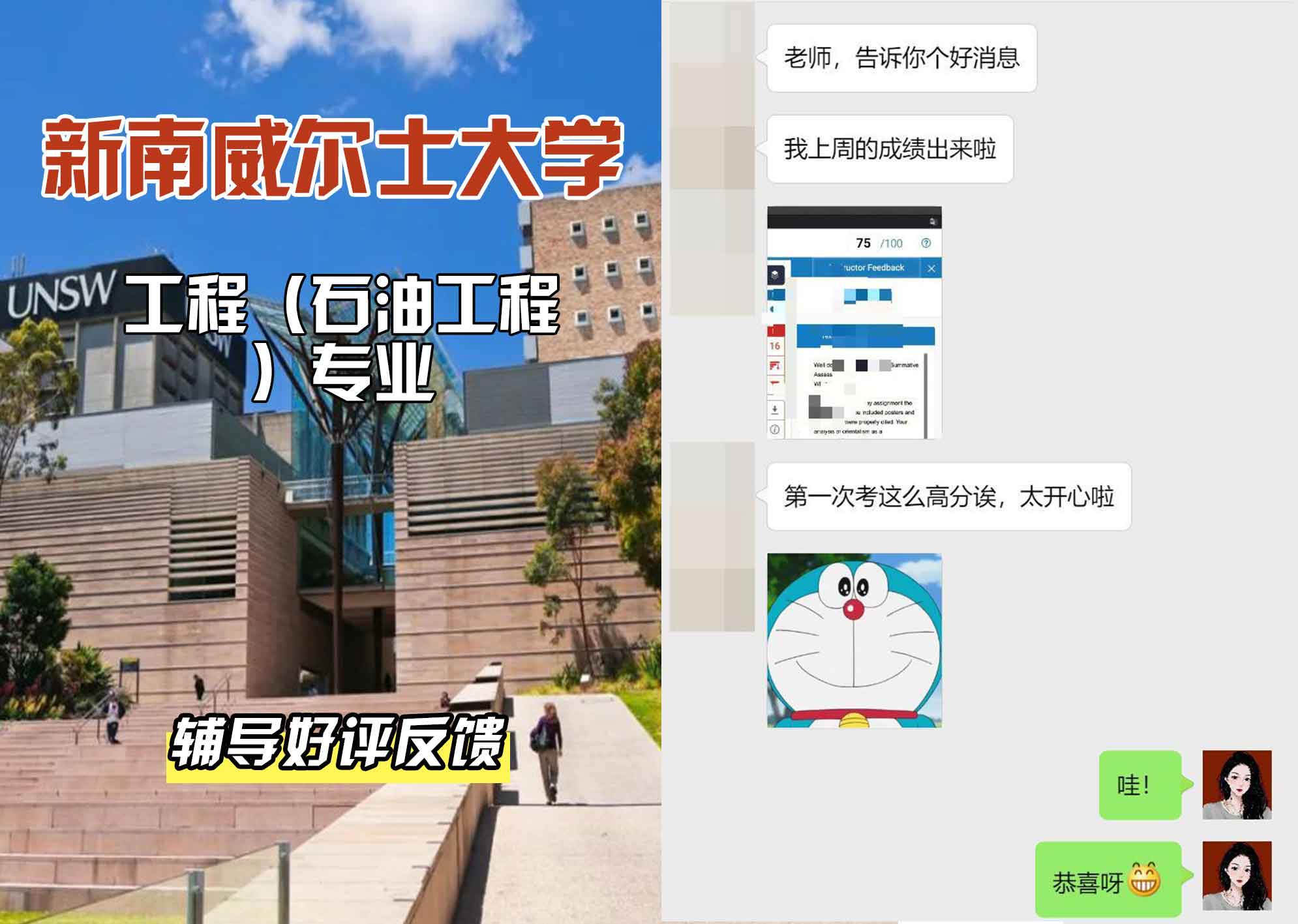 新南威尔士大学UNSW工程（石油工程）辅导好评反馈