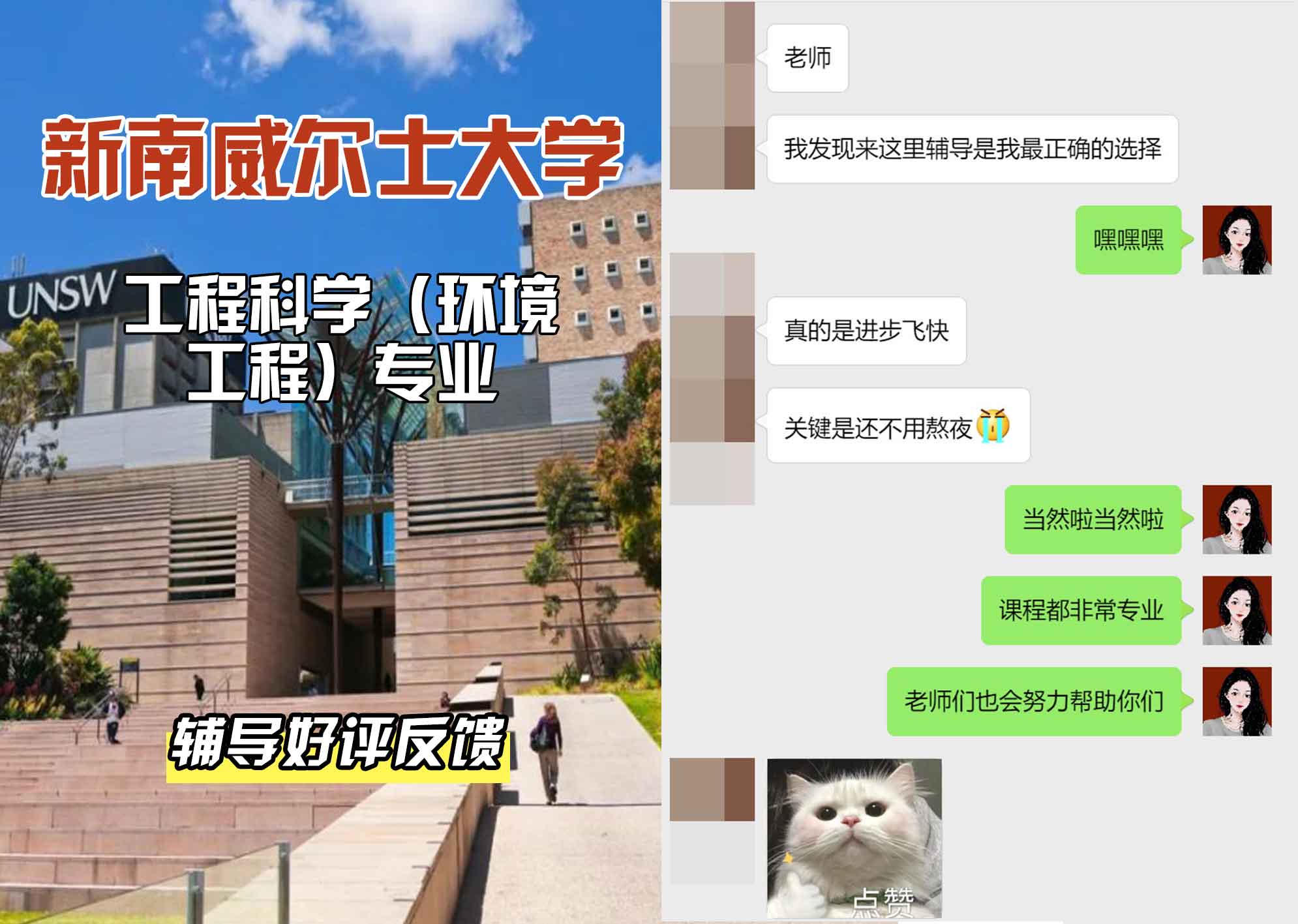 新南威尔士大学UNSW工程科学（环境工程）辅导好评反馈