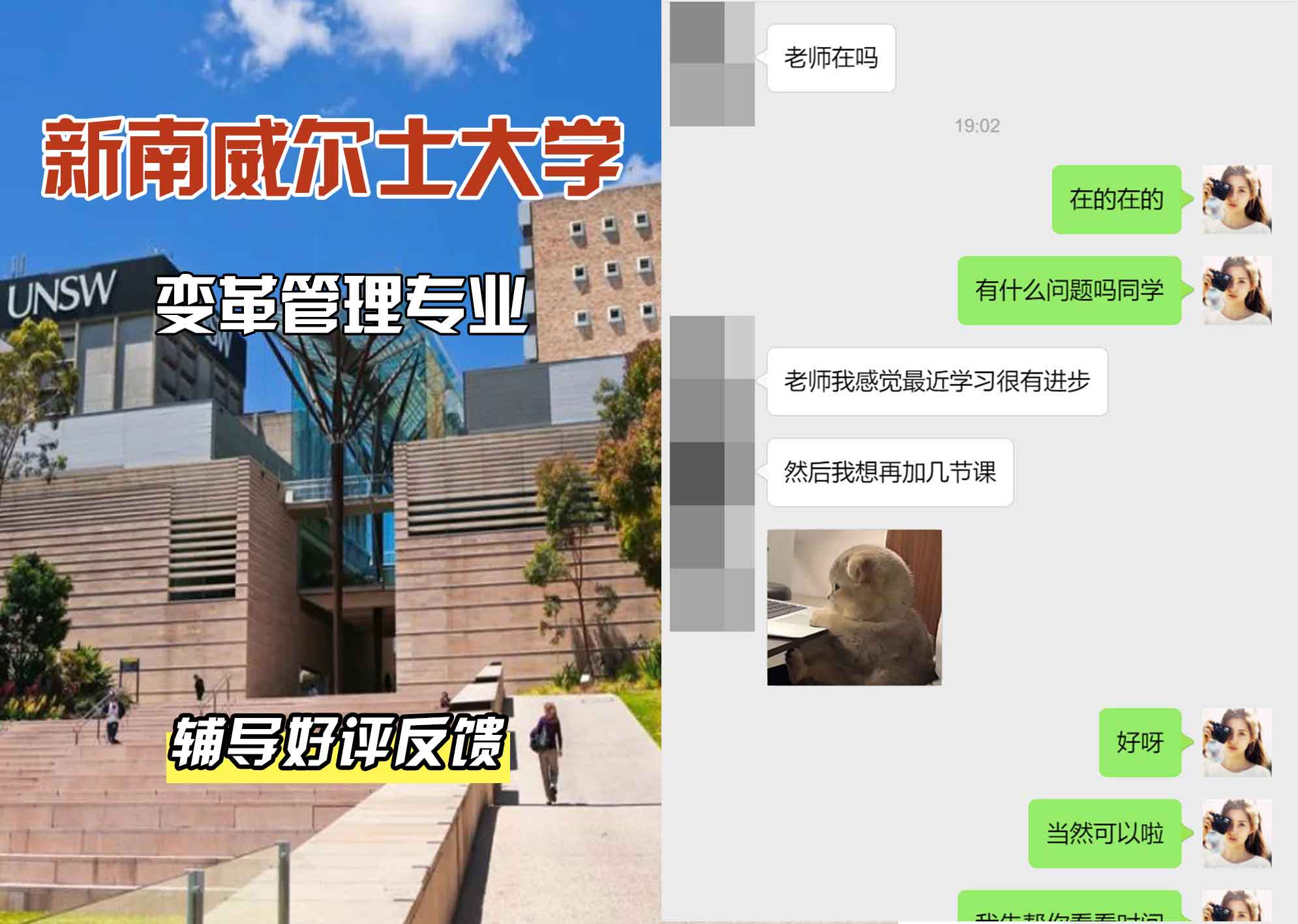 新南威尔士大学UNSW变革管理辅导好评反馈