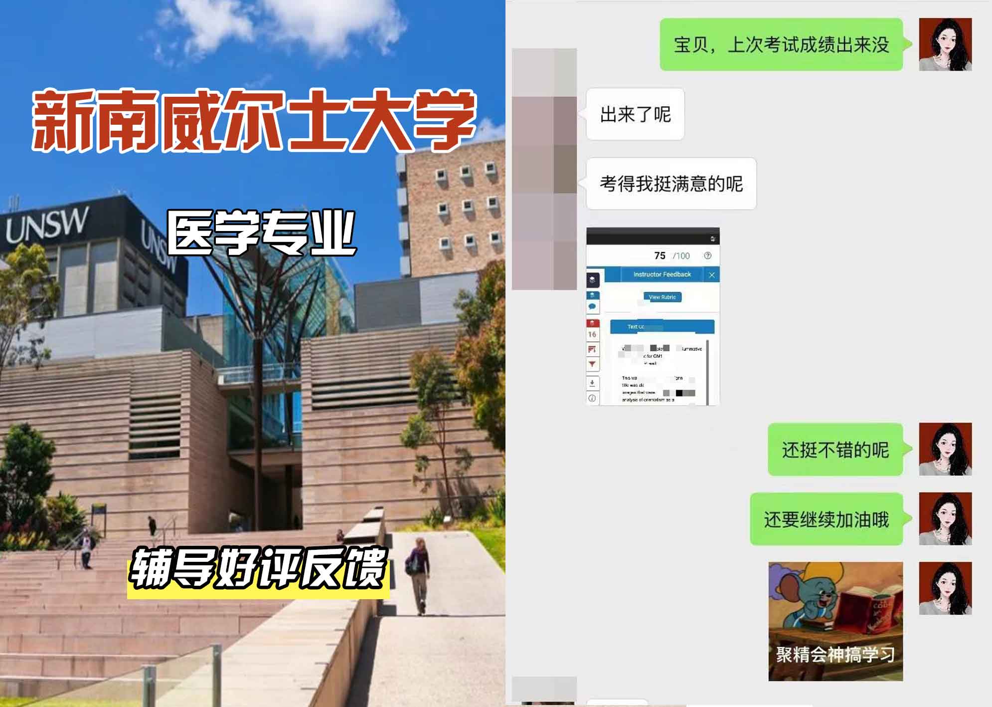 新南威尔士大学UNSW医学辅导好评反馈