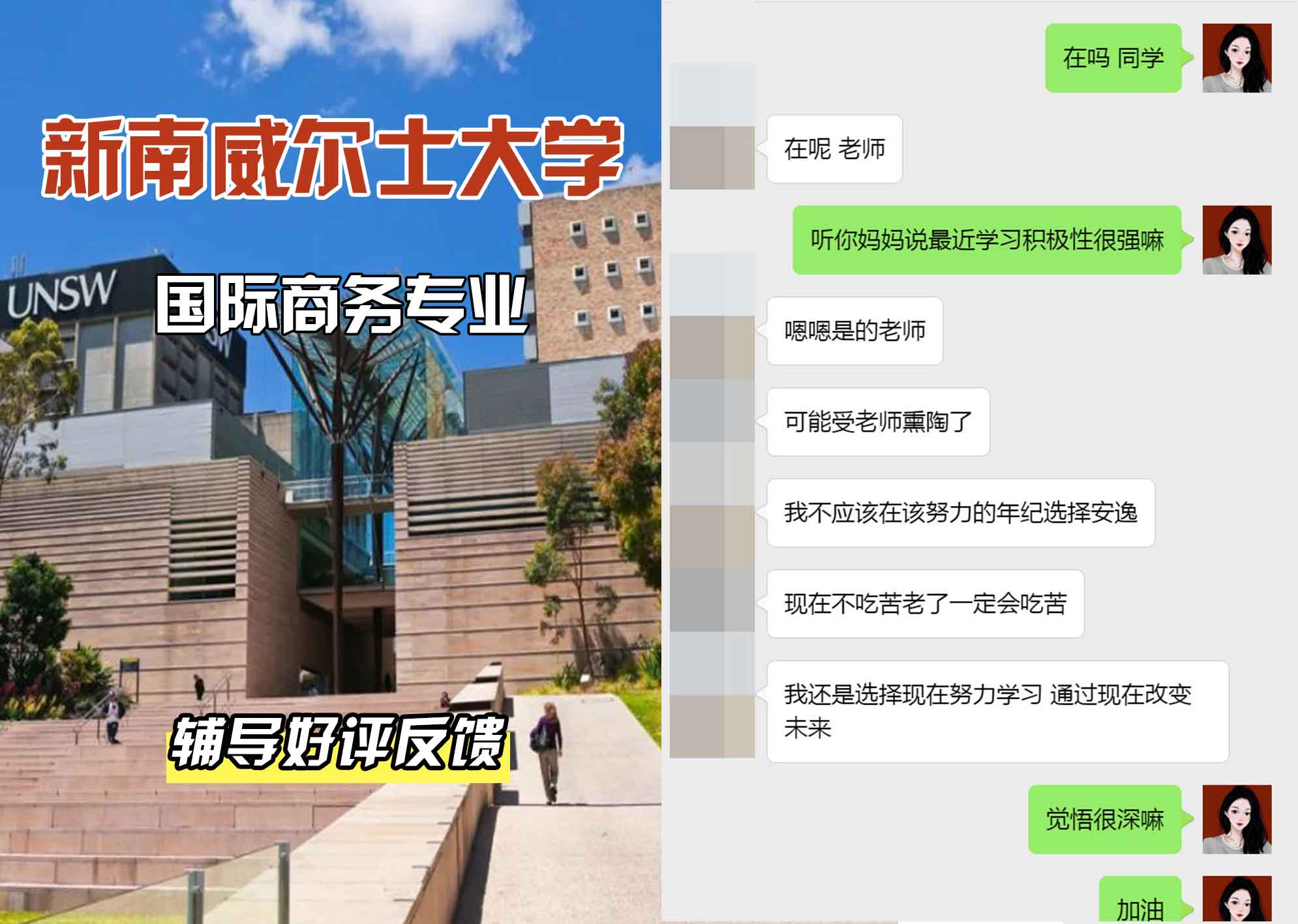 新南威尔士大学UNSW国际商务辅导好评反馈
