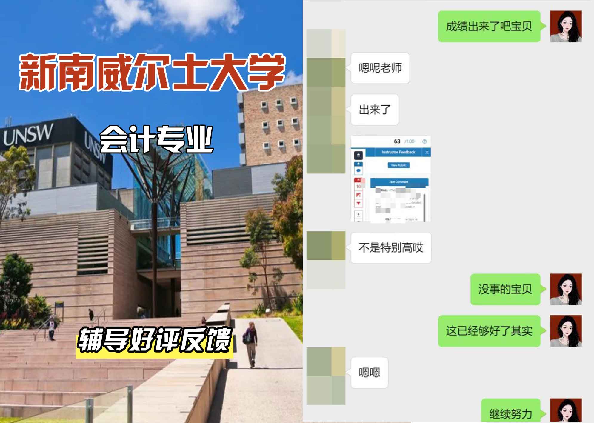 新南威尔士大学UNSW会计辅导好评反馈
