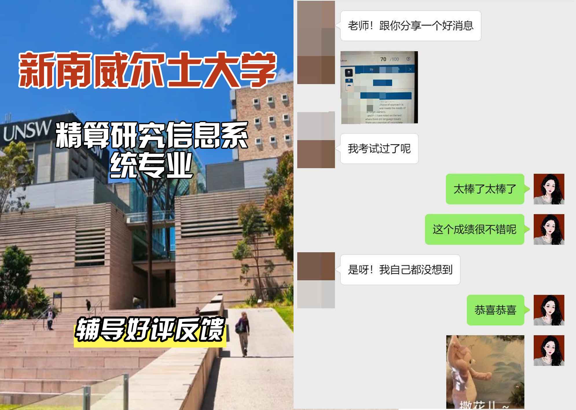 新南威尔士大学UNSW精算研究/信息系统辅导好评反馈