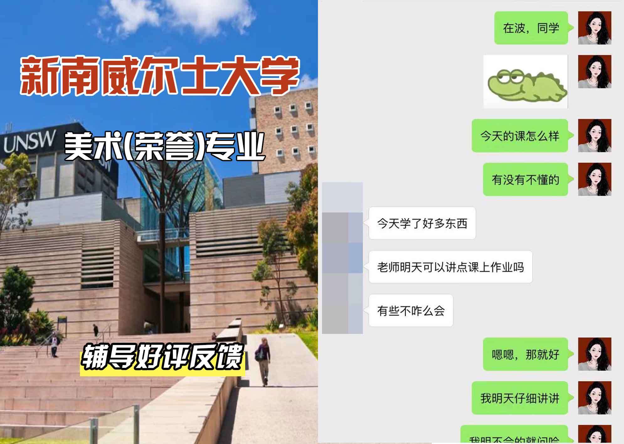 新南威尔士大学UNSW美术(荣誉)辅导好评反馈