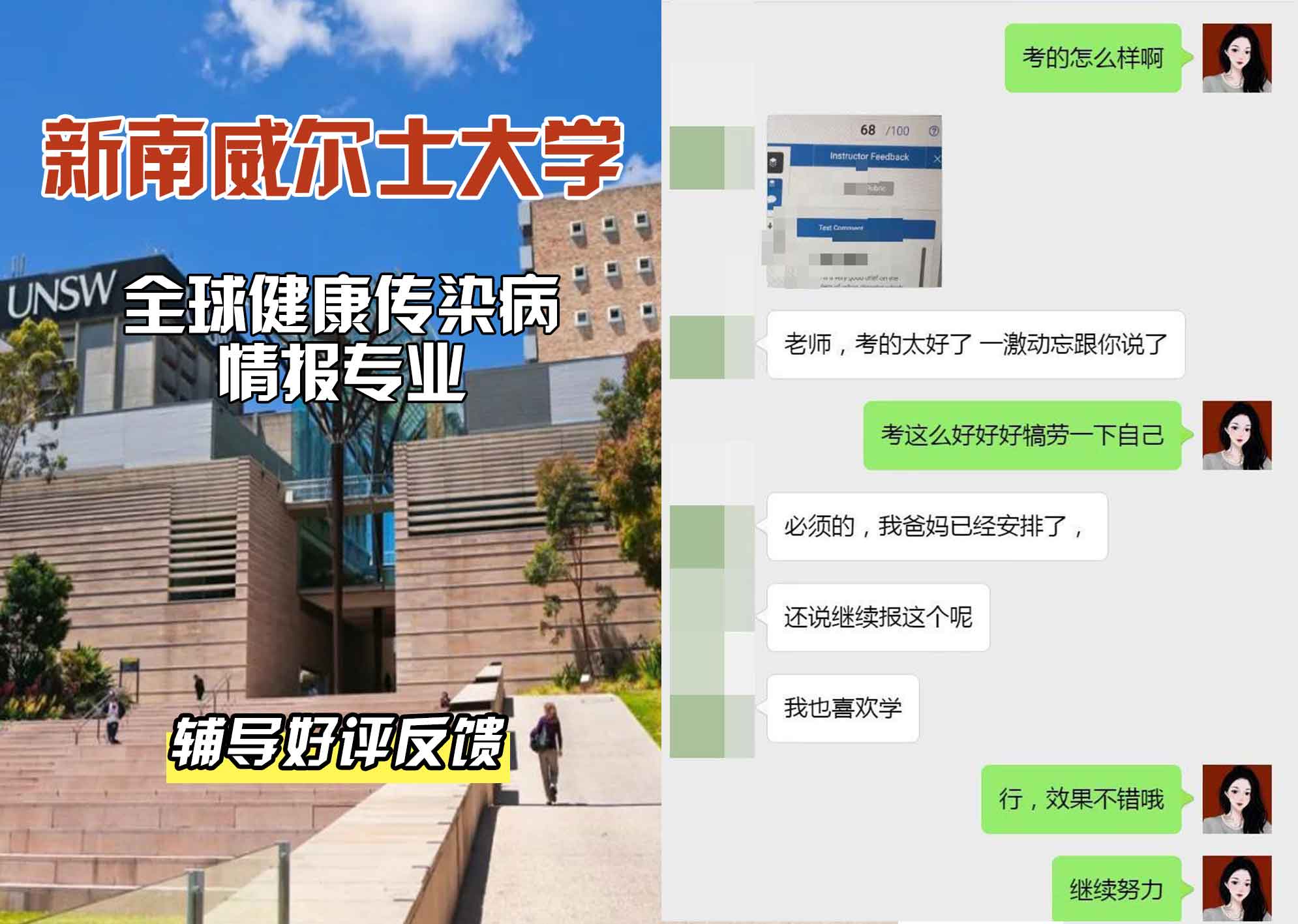 新南威尔士大学UNSW全球健康/传染病情报辅导好评反馈