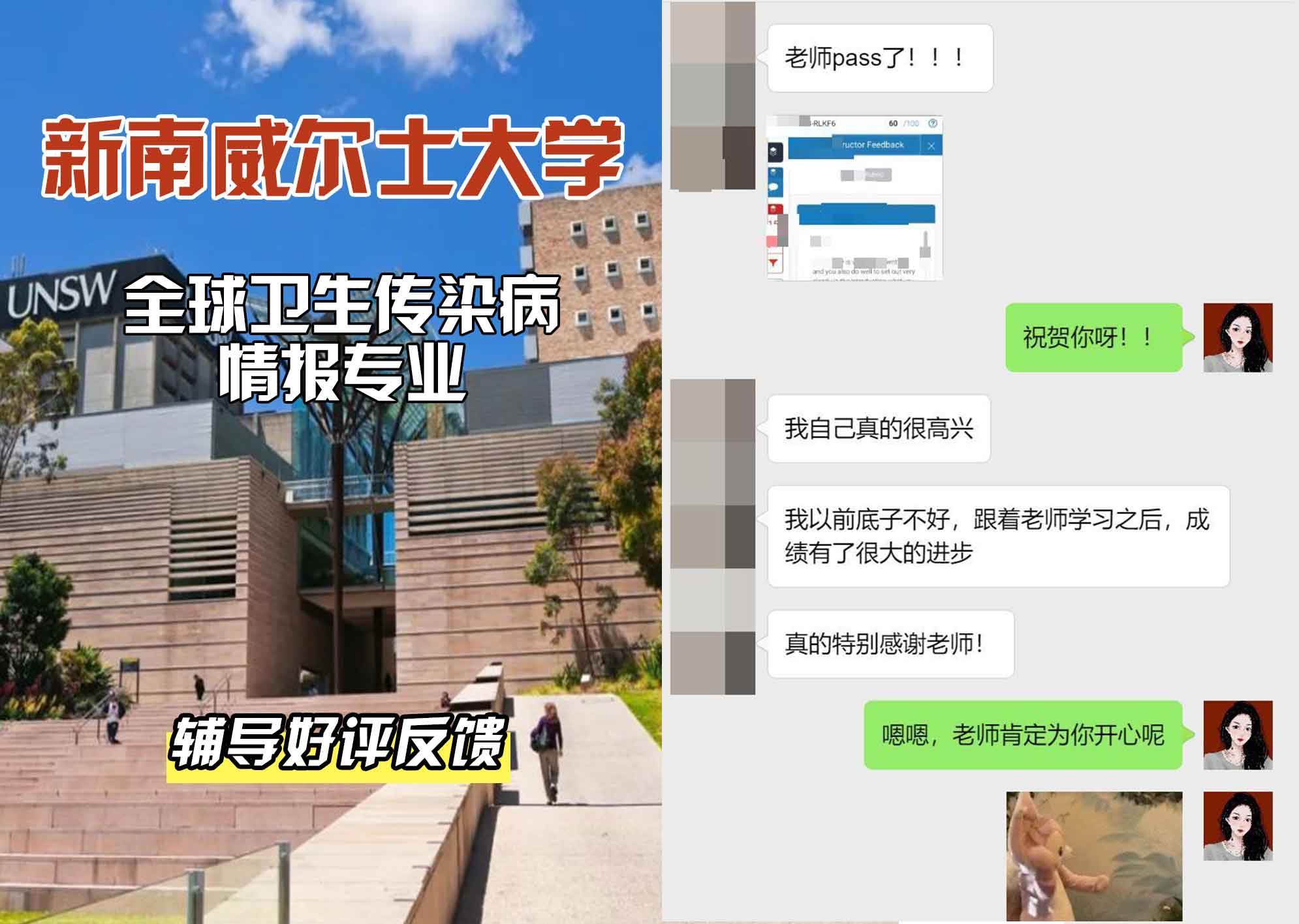 新南威尔士大学UNSW全球卫生/传染病情报辅导好评反馈