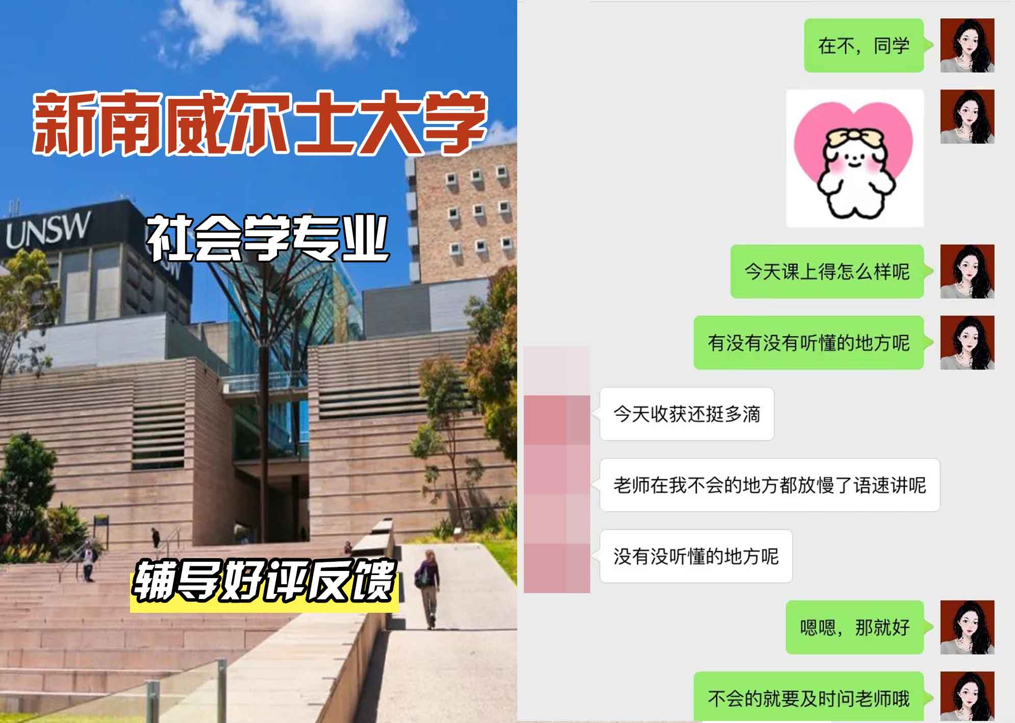 新南威尔士大学UNSW社会学辅导好评反馈
