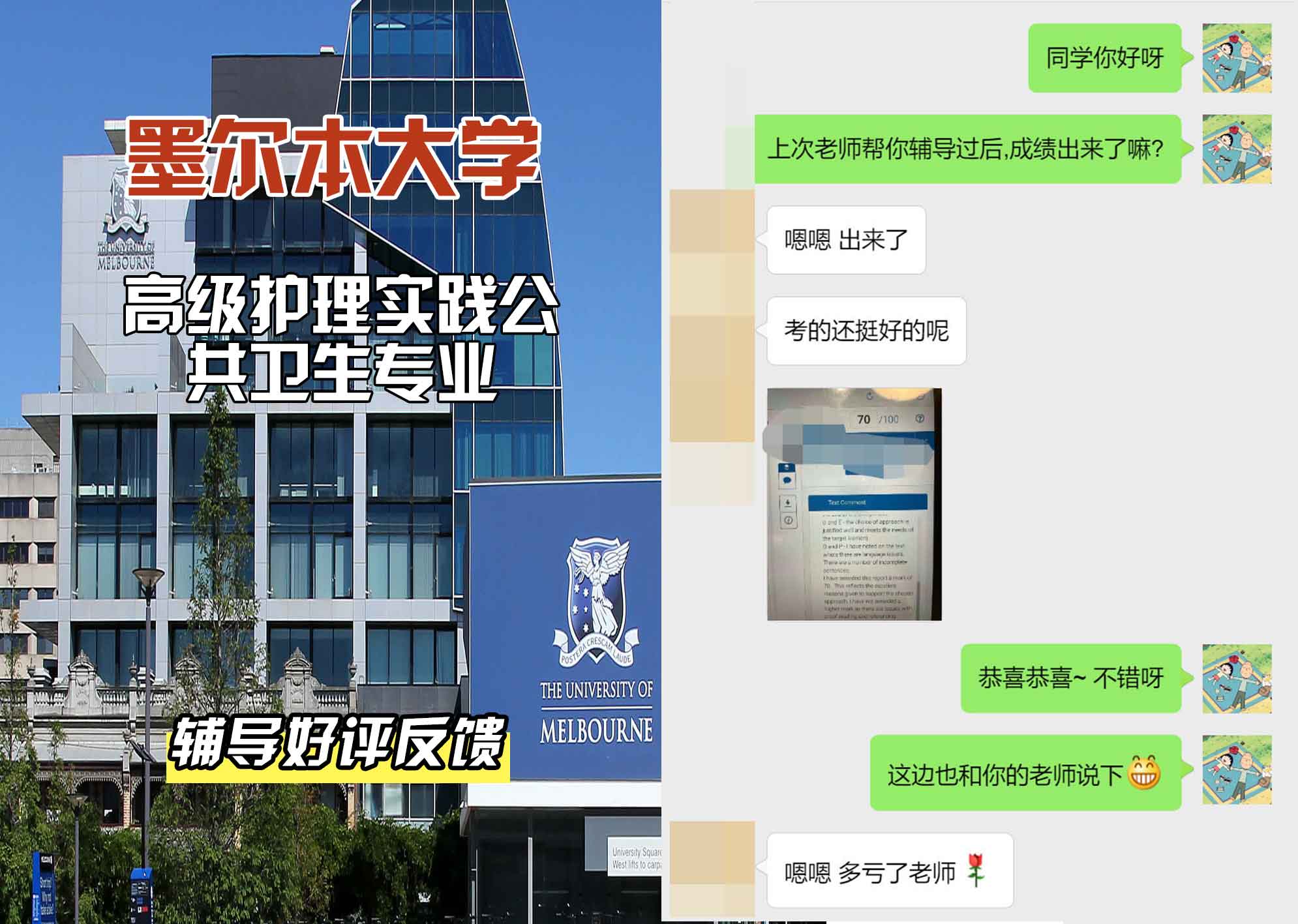 墨尔本大学墨大高级护理实践/公共卫生辅导好评反馈