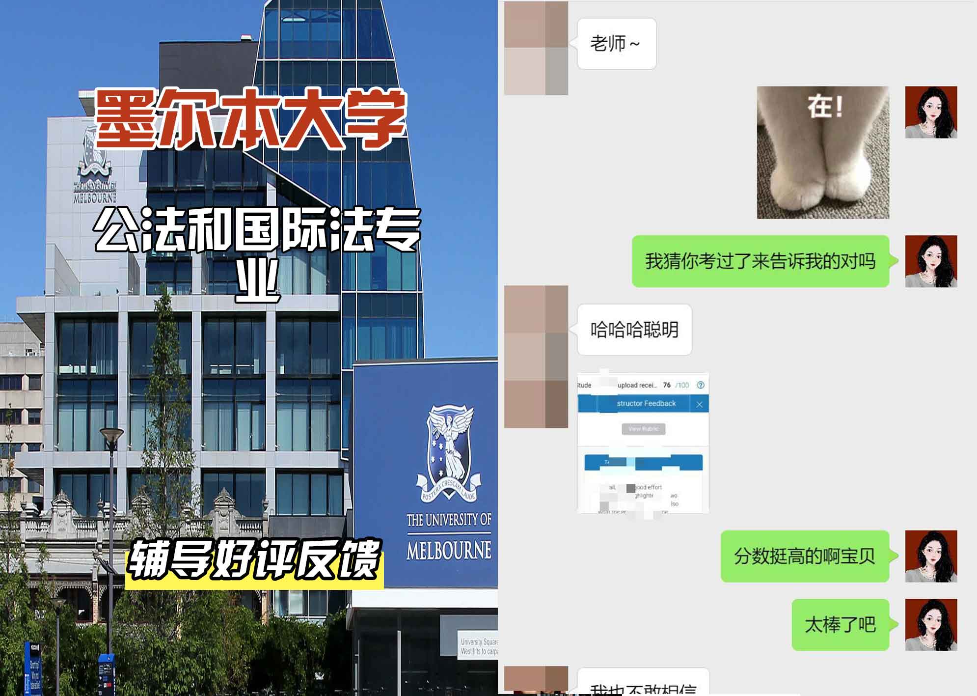 墨尔本大学墨大公法和国际法辅导好评反馈