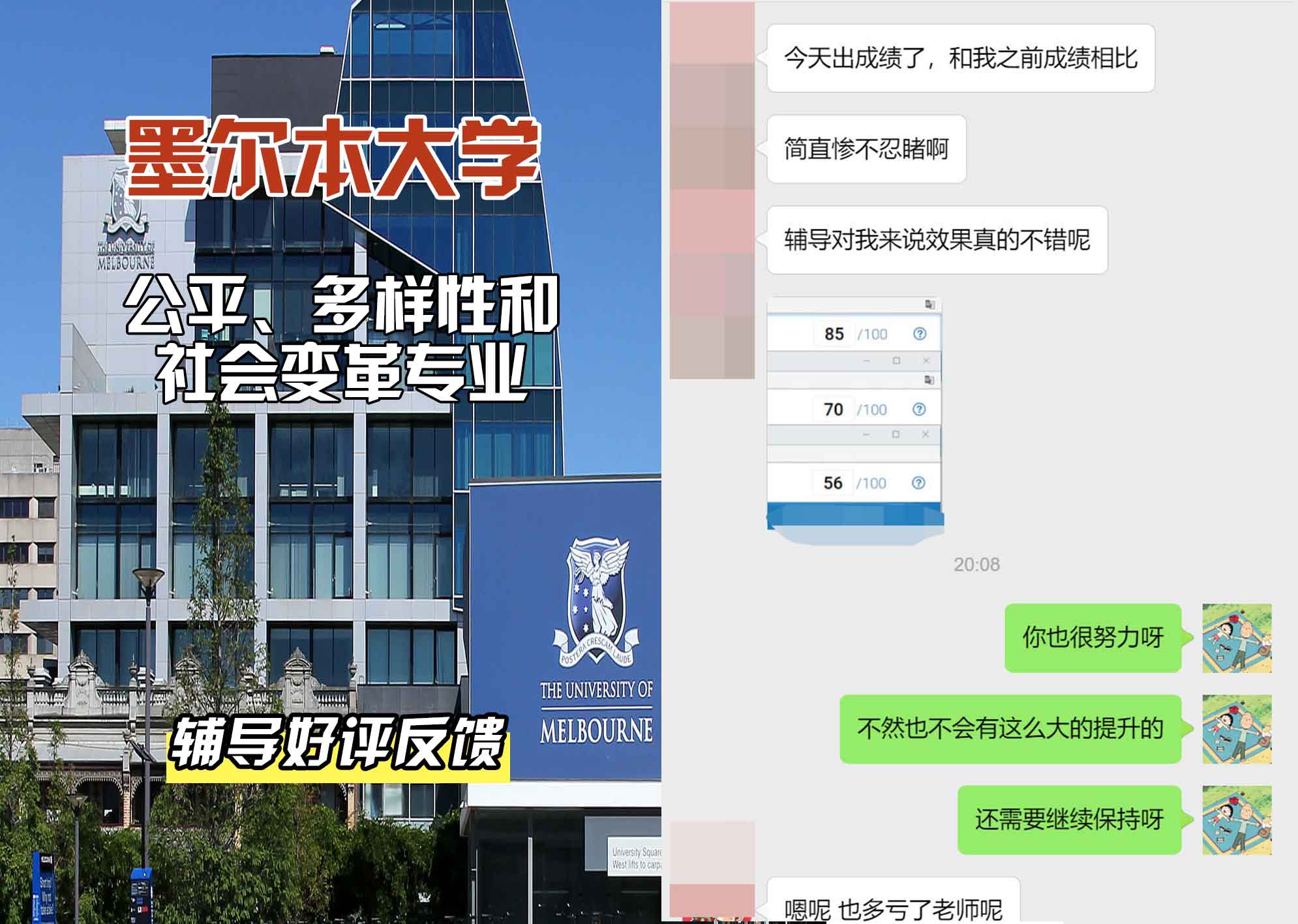 墨尔本大学墨大公平、多样性和社会变革辅导好评反馈