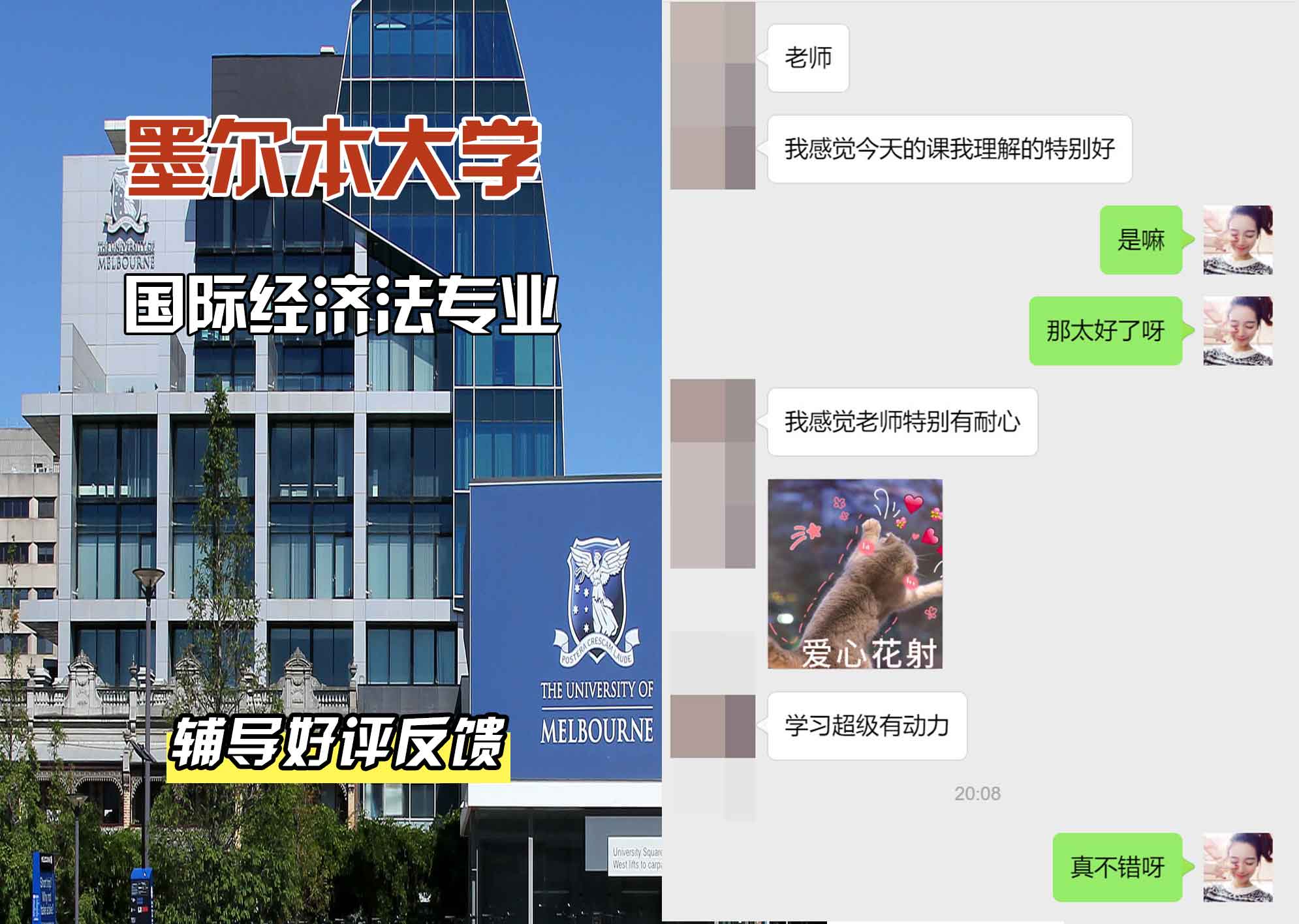 墨尔本大学墨大国际经济法辅导好评反馈