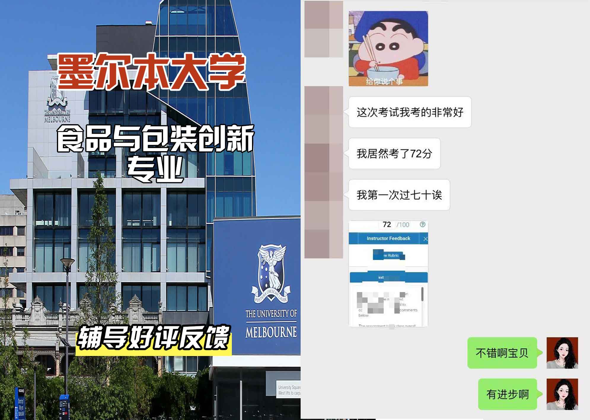 墨尔本大学墨大食品与包装创新辅导好评反馈