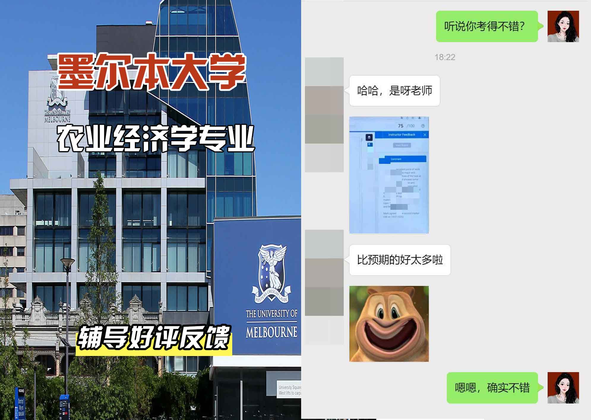 墨尔本大学墨大农业经济学辅导好评反馈