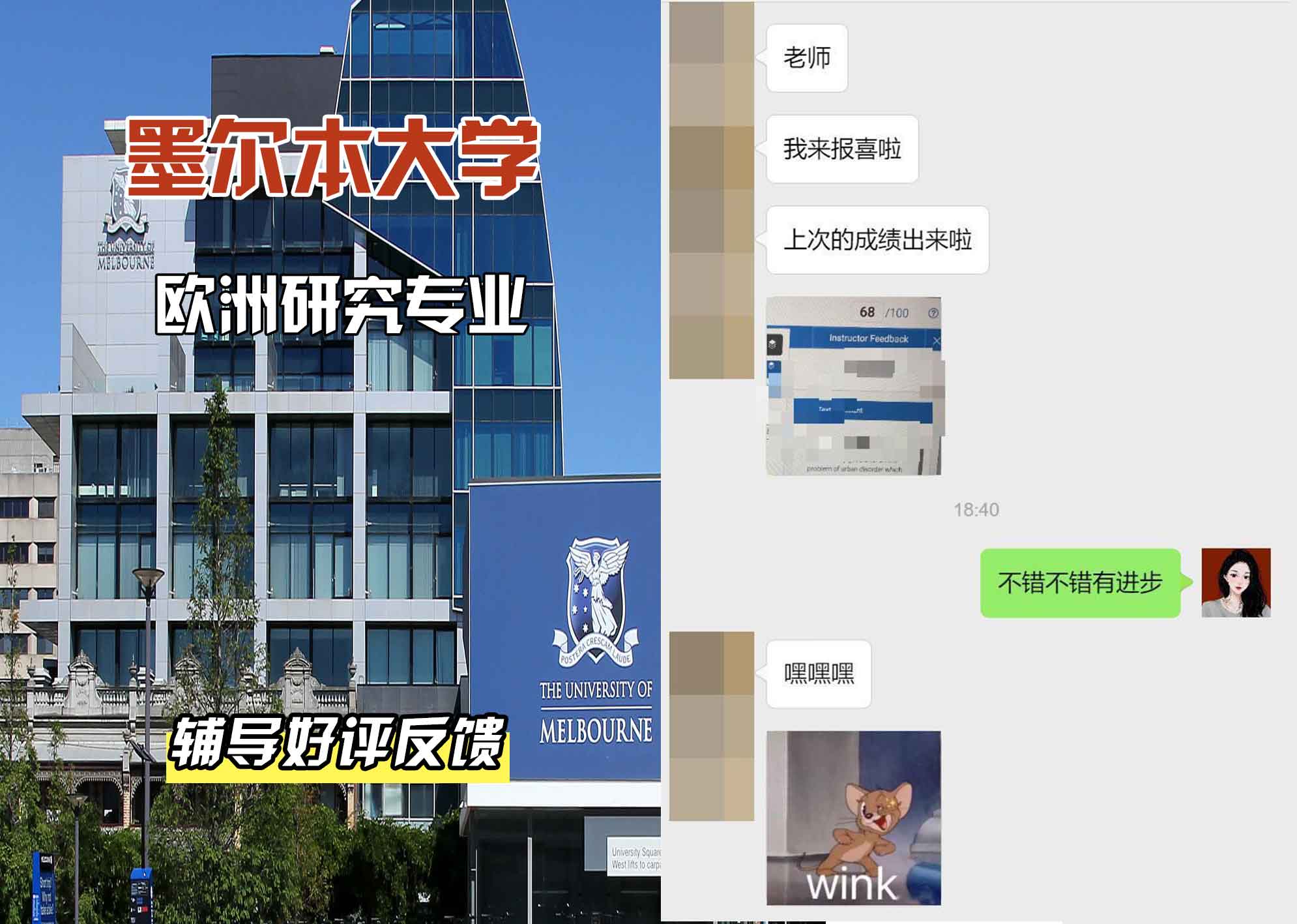 墨尔本大学墨大欧洲研究辅导好评反馈