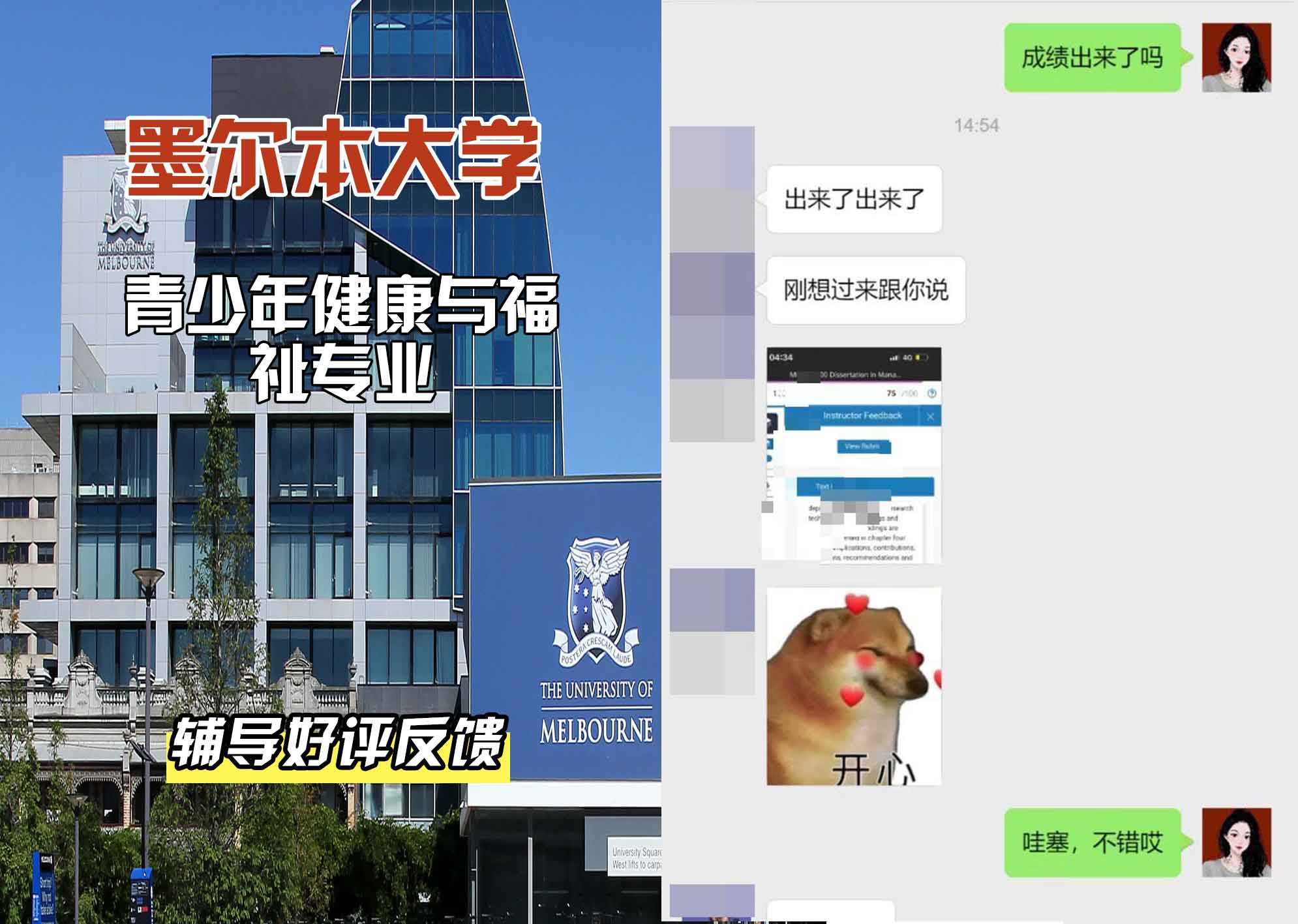 墨尔本大学墨大青少年健康与福祉辅导好评反馈