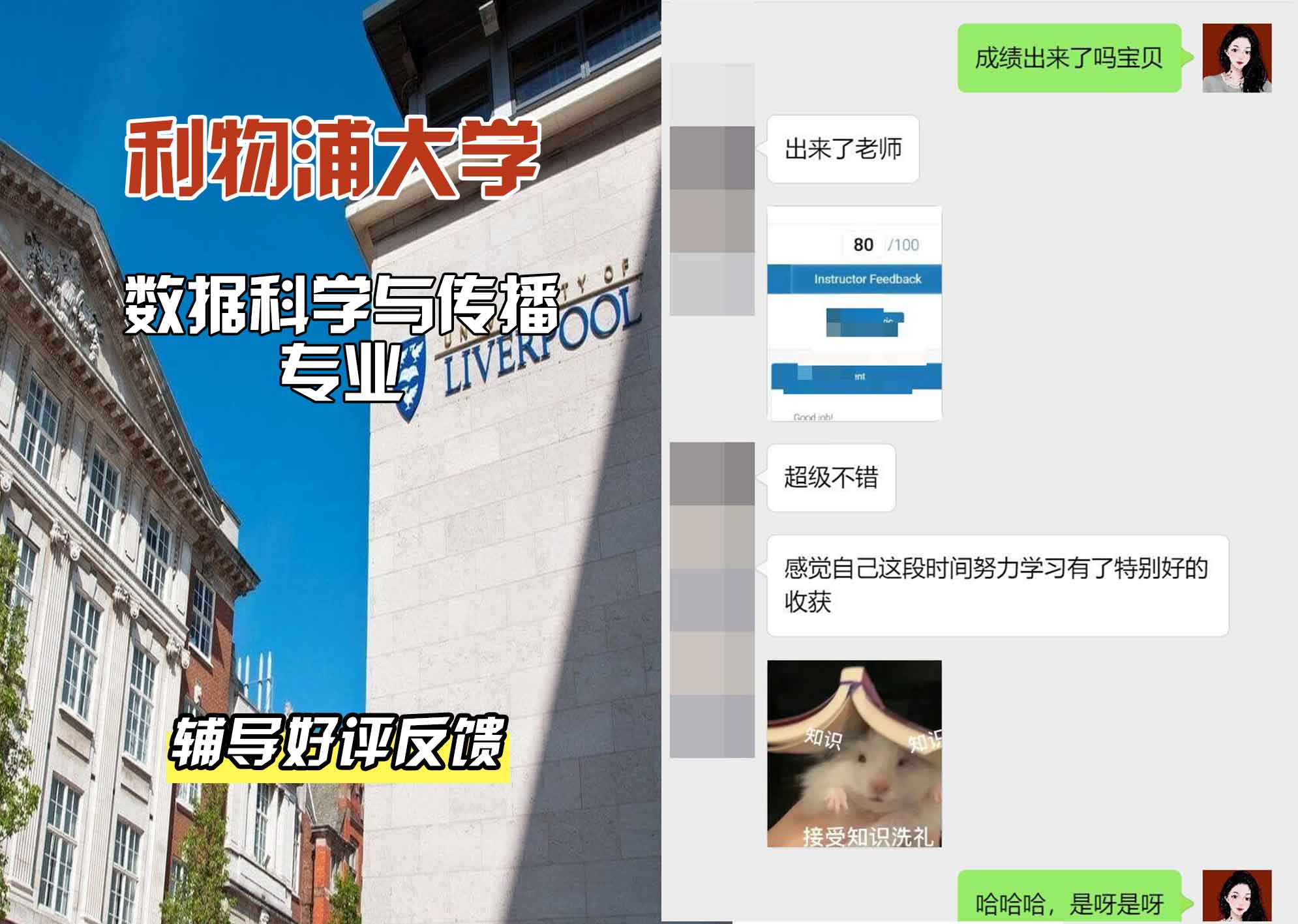 利物浦大学利大数据科学与传播辅导好评反馈