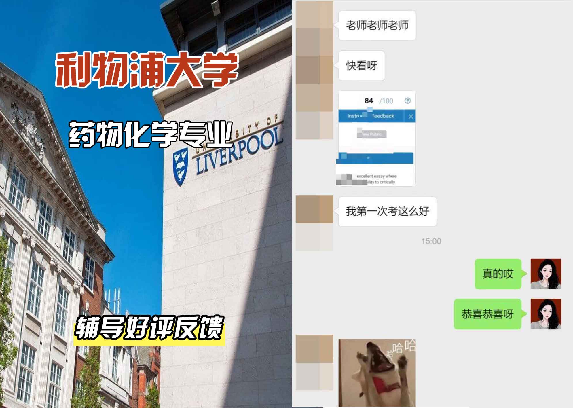 利物浦大学利大药物化学辅导好评反馈
