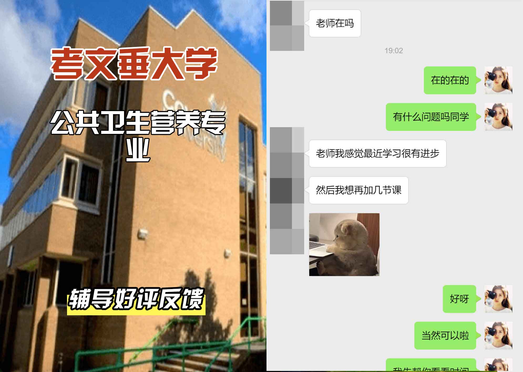 CU考文垂大学公共卫生营养辅导好评反馈