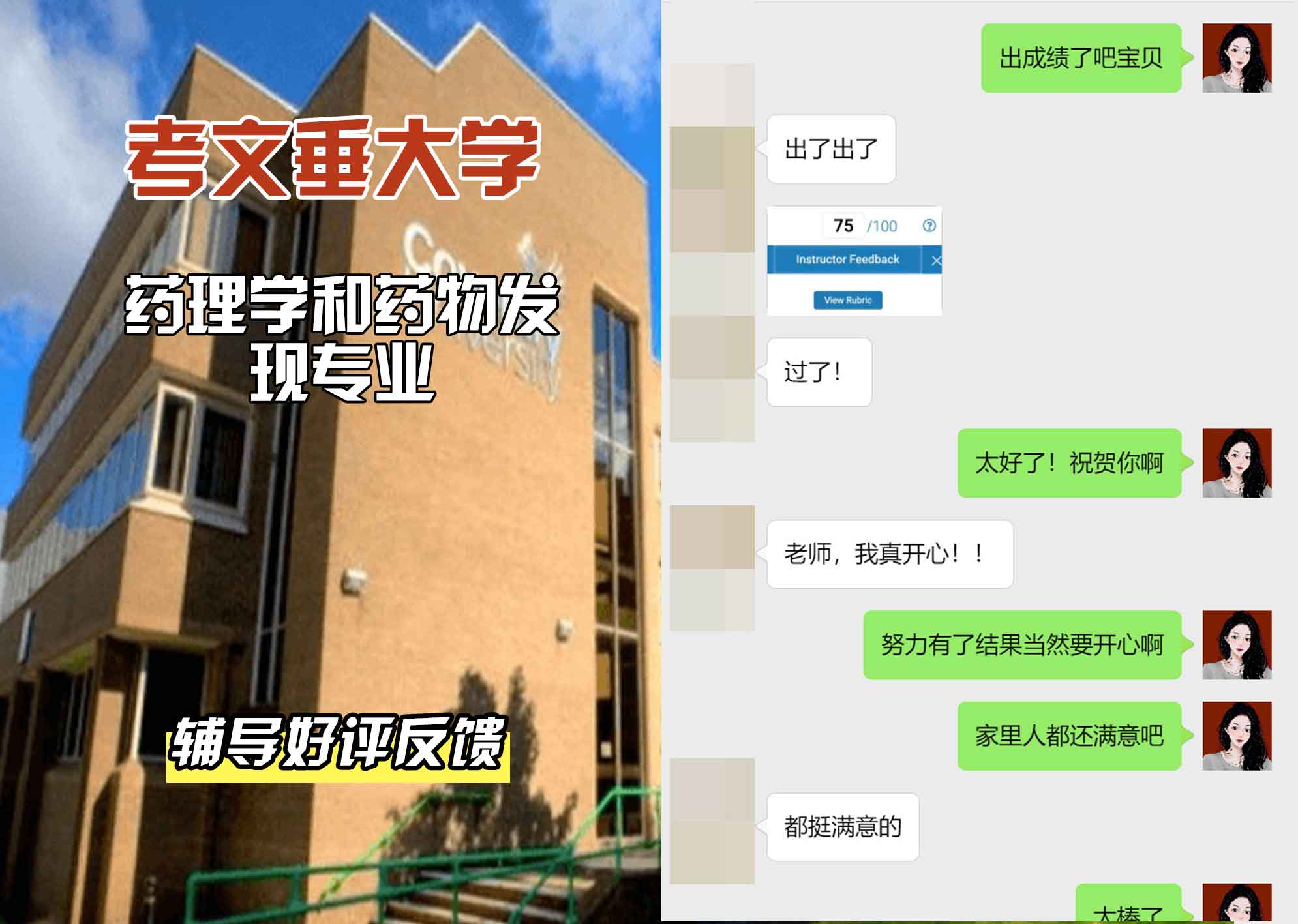 CU考文垂大学药理学和药物发现辅导好评反馈