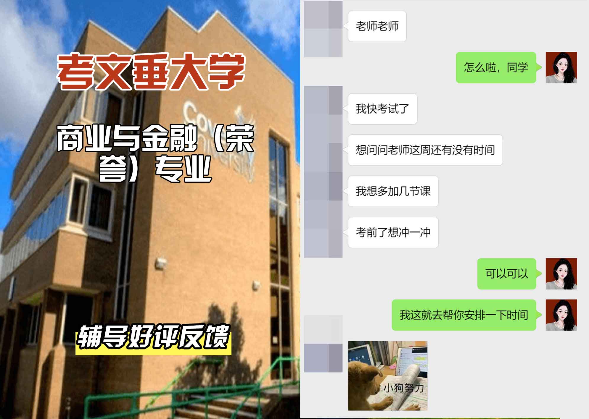 CU考文垂大学商业与金融辅导好评反馈