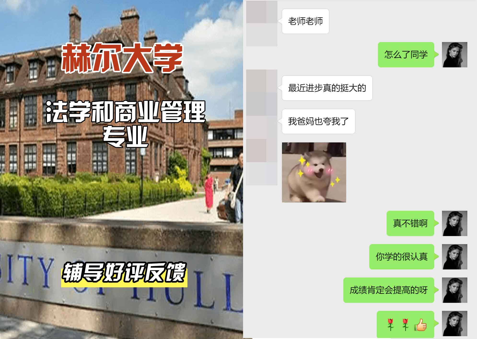 HULL赫尔大学法学和商业管理辅导好评反馈