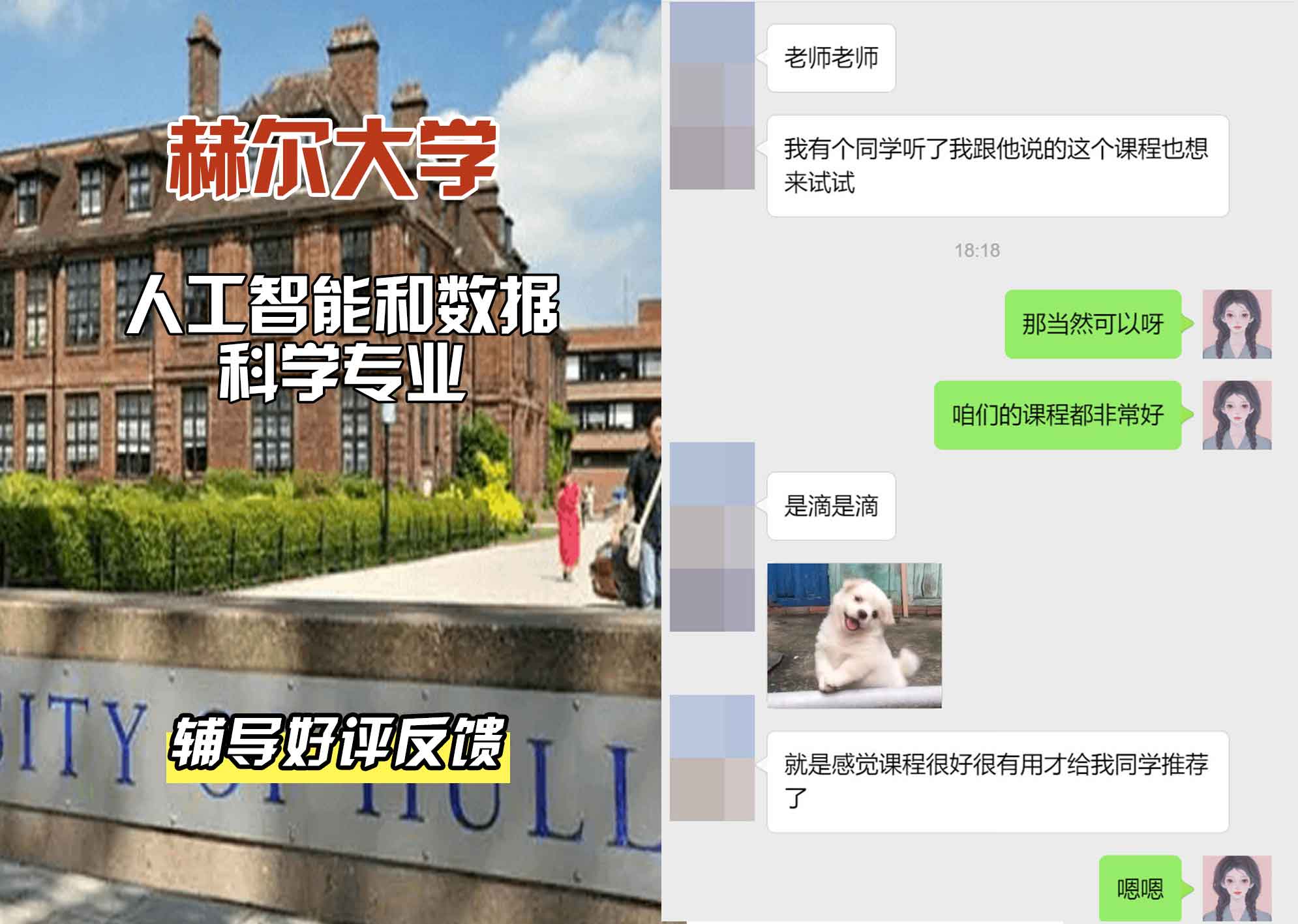 HULL赫尔大学人工智能和数据科学辅导好评反馈