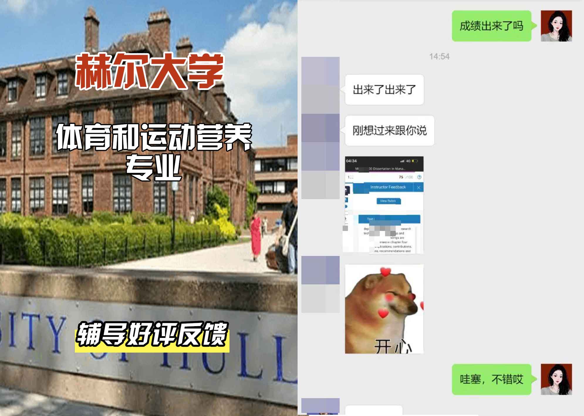 HULL赫尔大学体育和运动营养辅导好评反馈