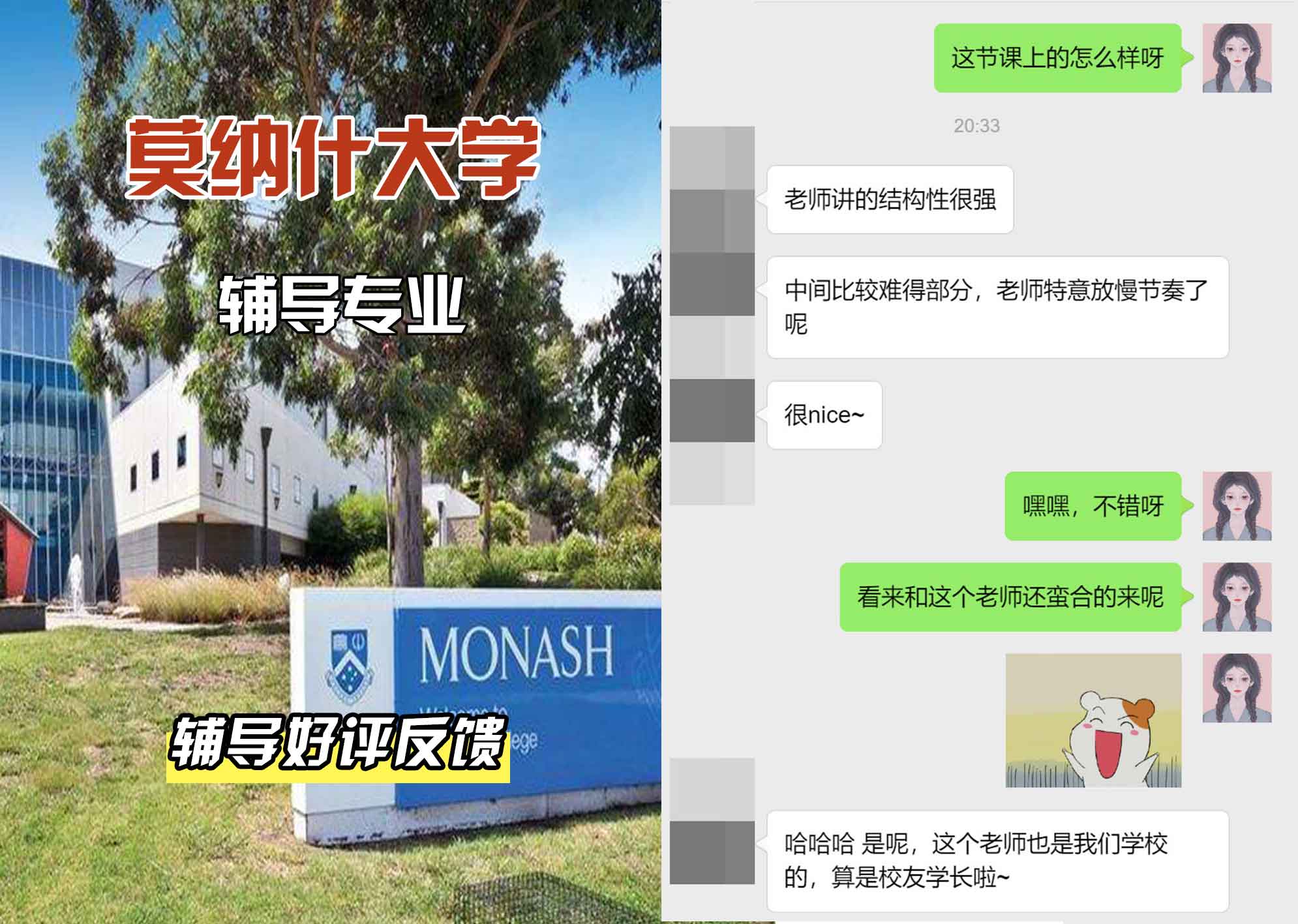 莫纳什大学Monash辅导辅导好评反馈