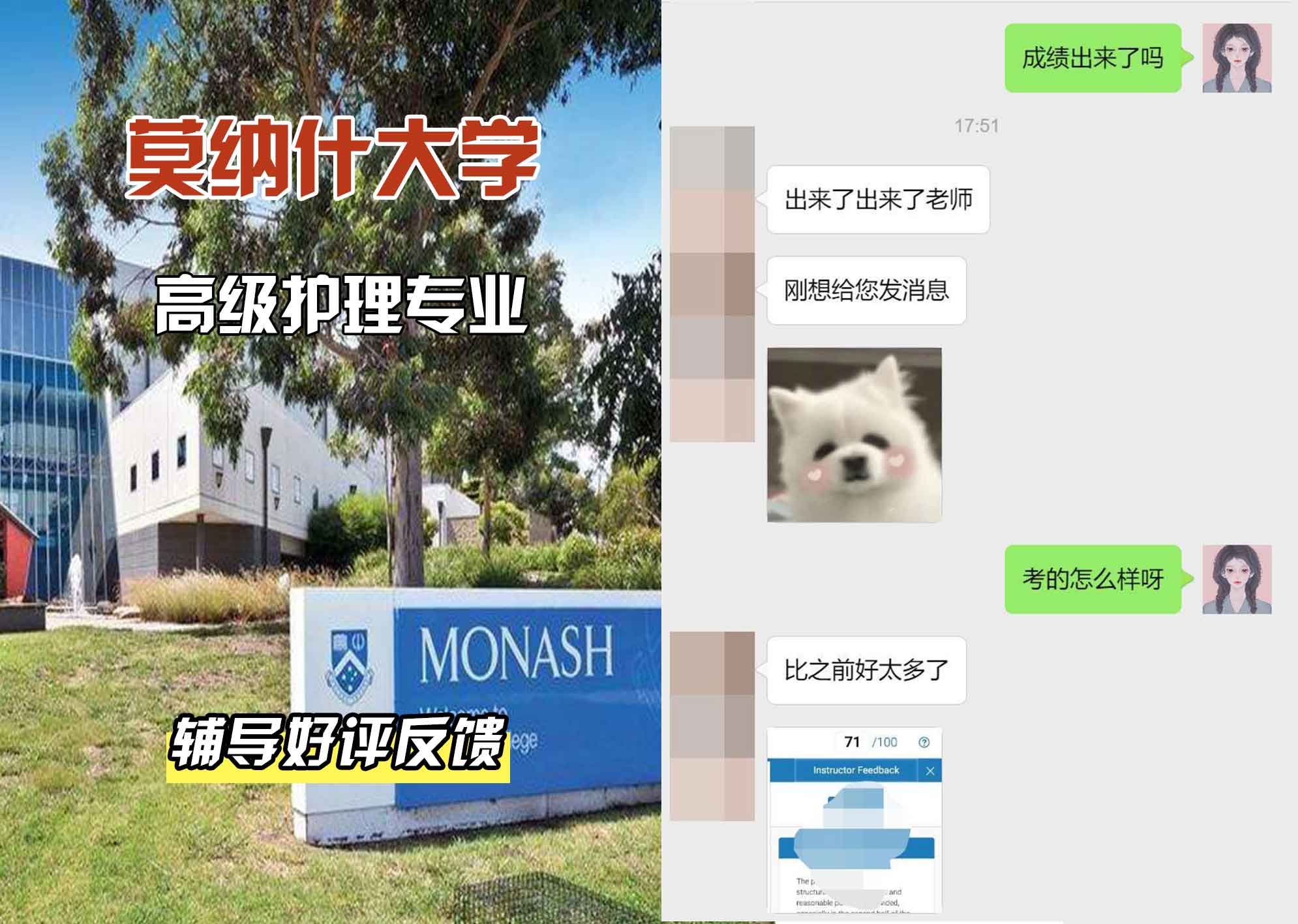 莫纳什大学Monash高级护理辅导好评反馈