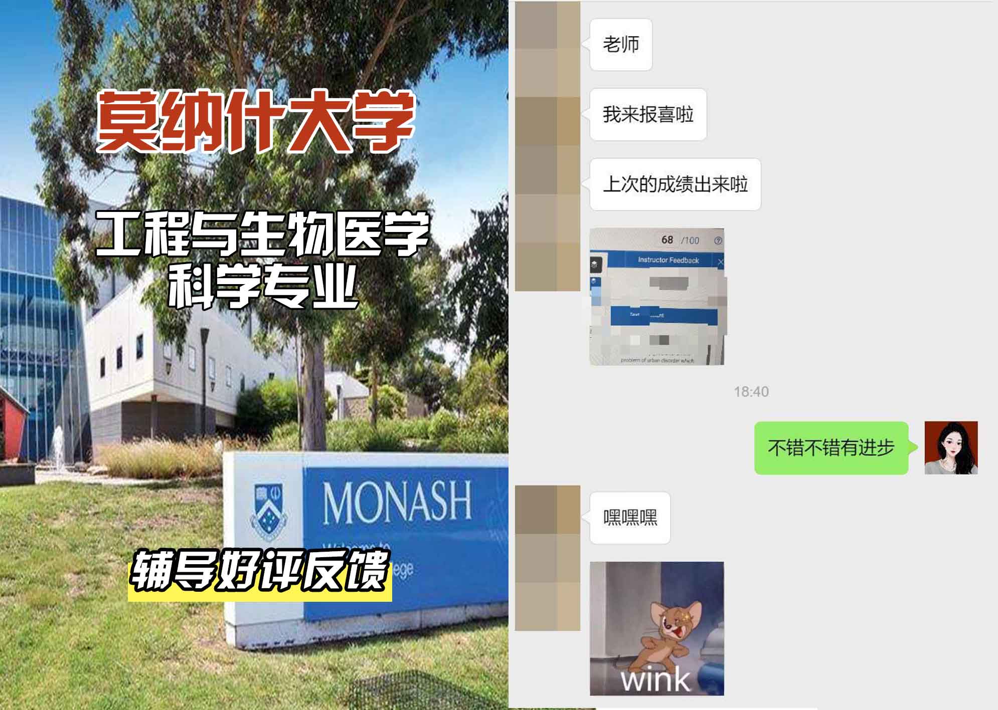 莫纳什大学Monash工程与生物医学科学辅导好评反馈