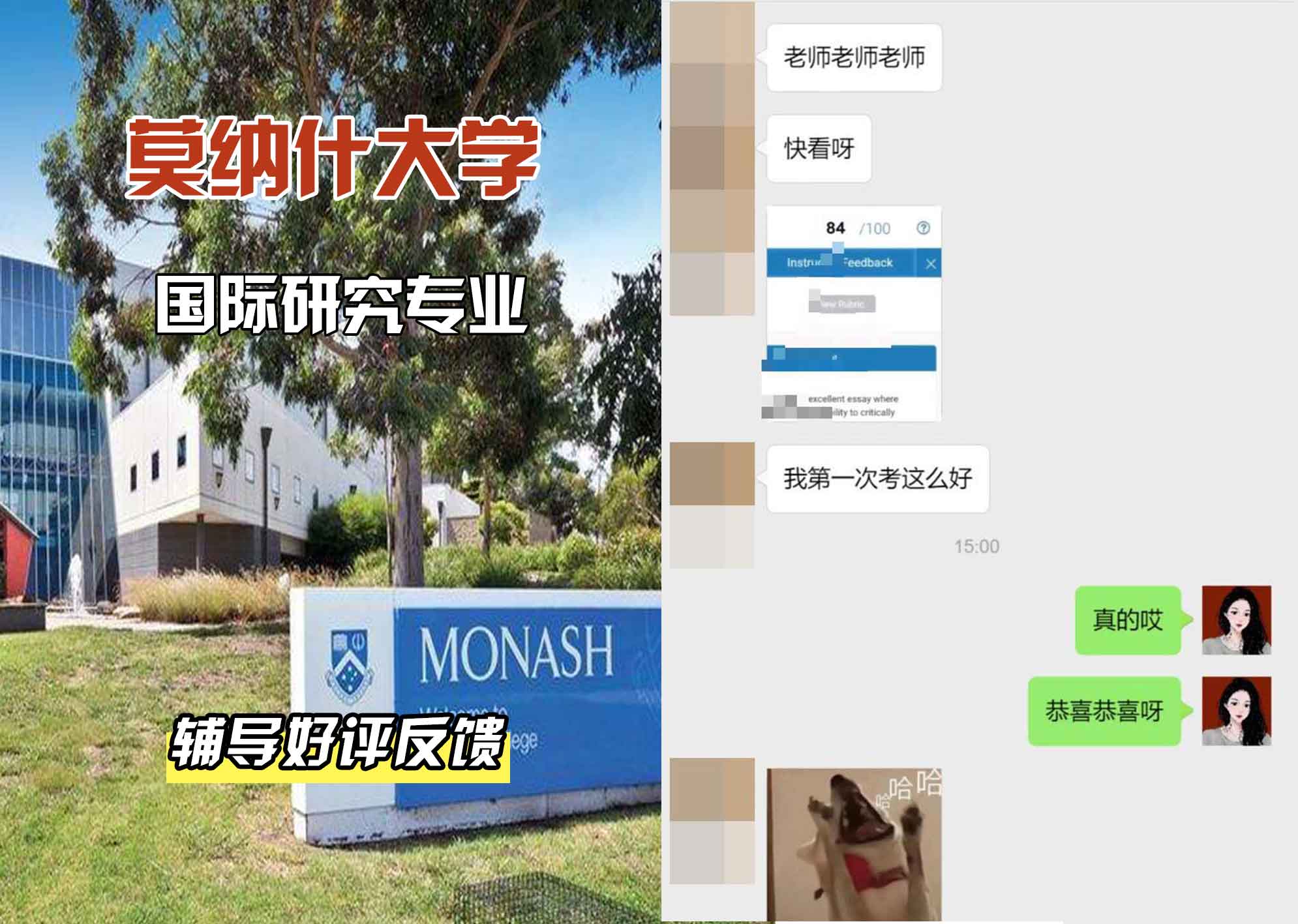 莫纳什大学Monash国际研究辅导好评反馈