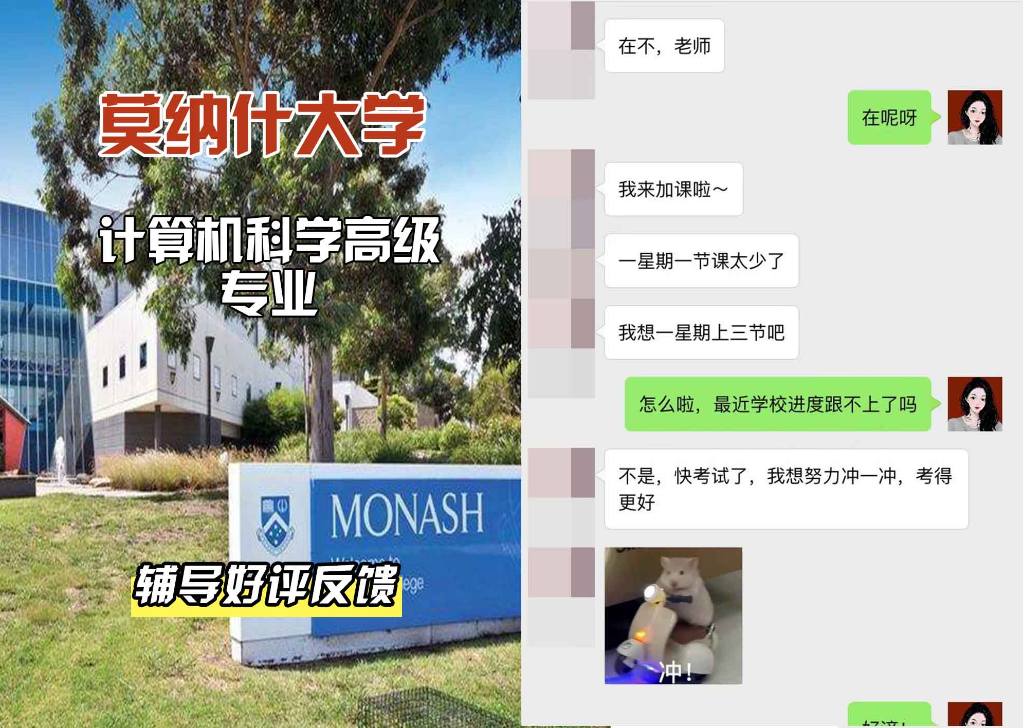 莫纳什大学Monash计算机科学高级辅导好评反馈