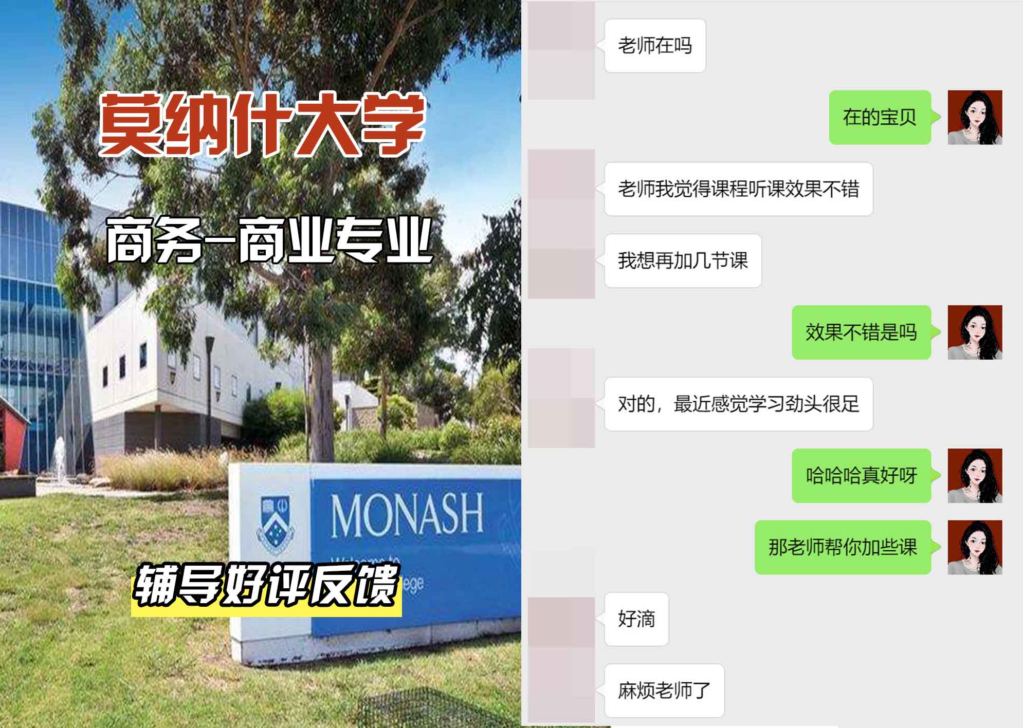 莫纳什大学Monash商务-商业辅导好评反馈