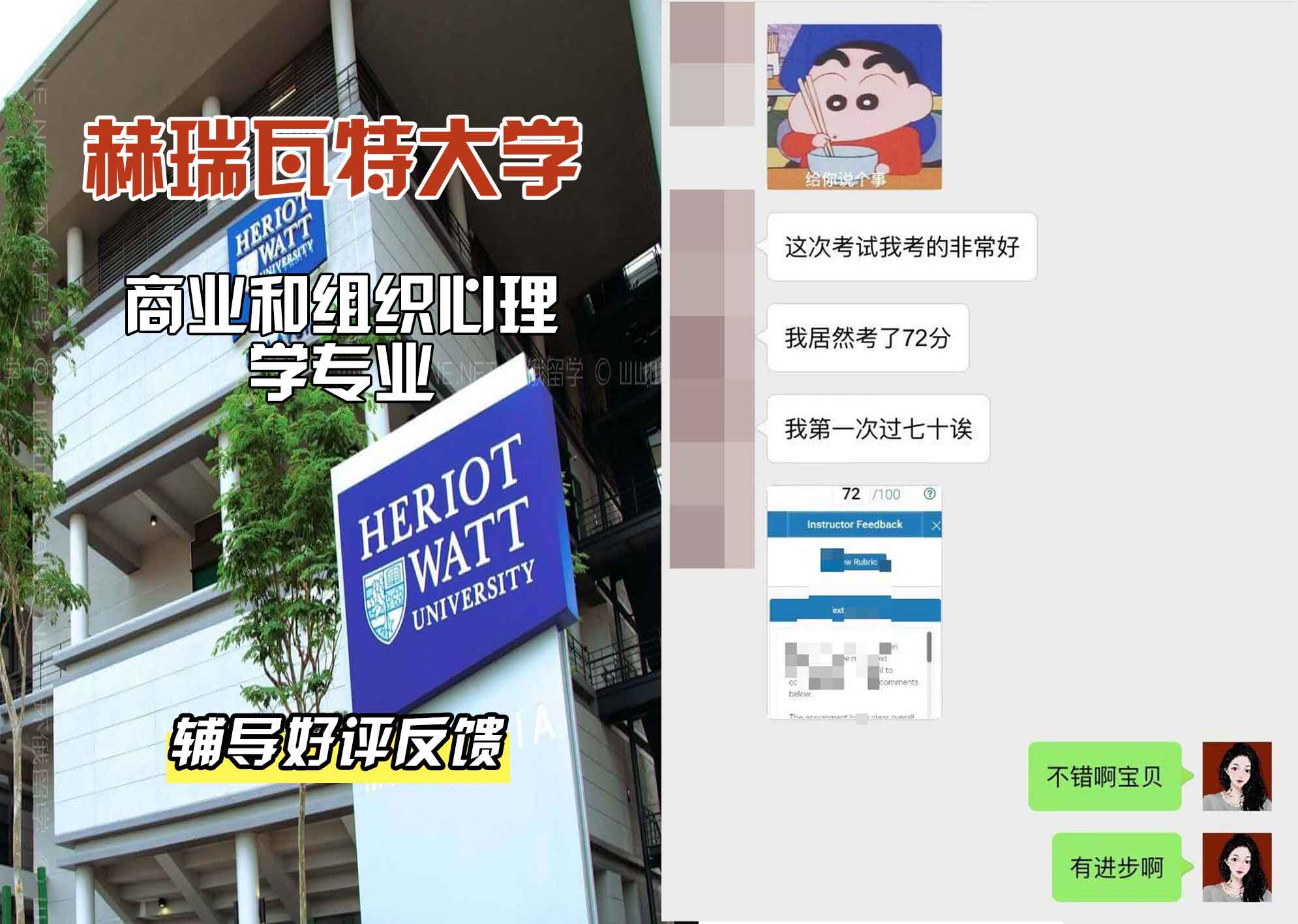 赫瑞瓦特大学赫瓦商业和组织心理学辅导好评反馈