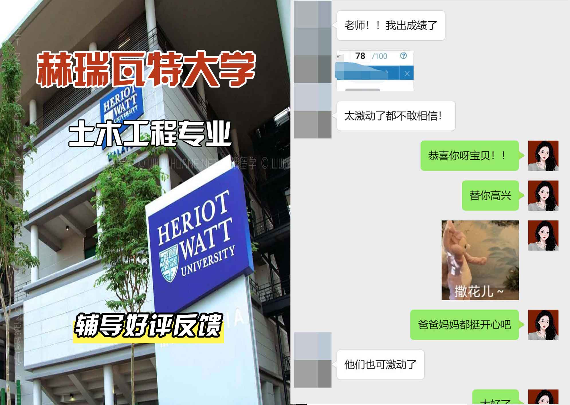 赫瑞瓦特大学赫瓦土木工程辅导好评反馈