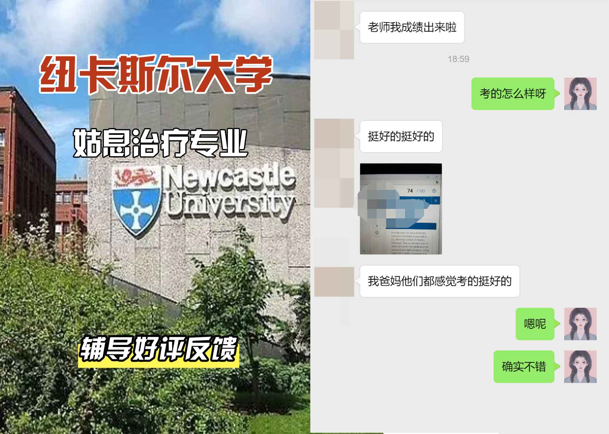 纽卡斯尔大学纽大姑息治疗辅导好评反馈