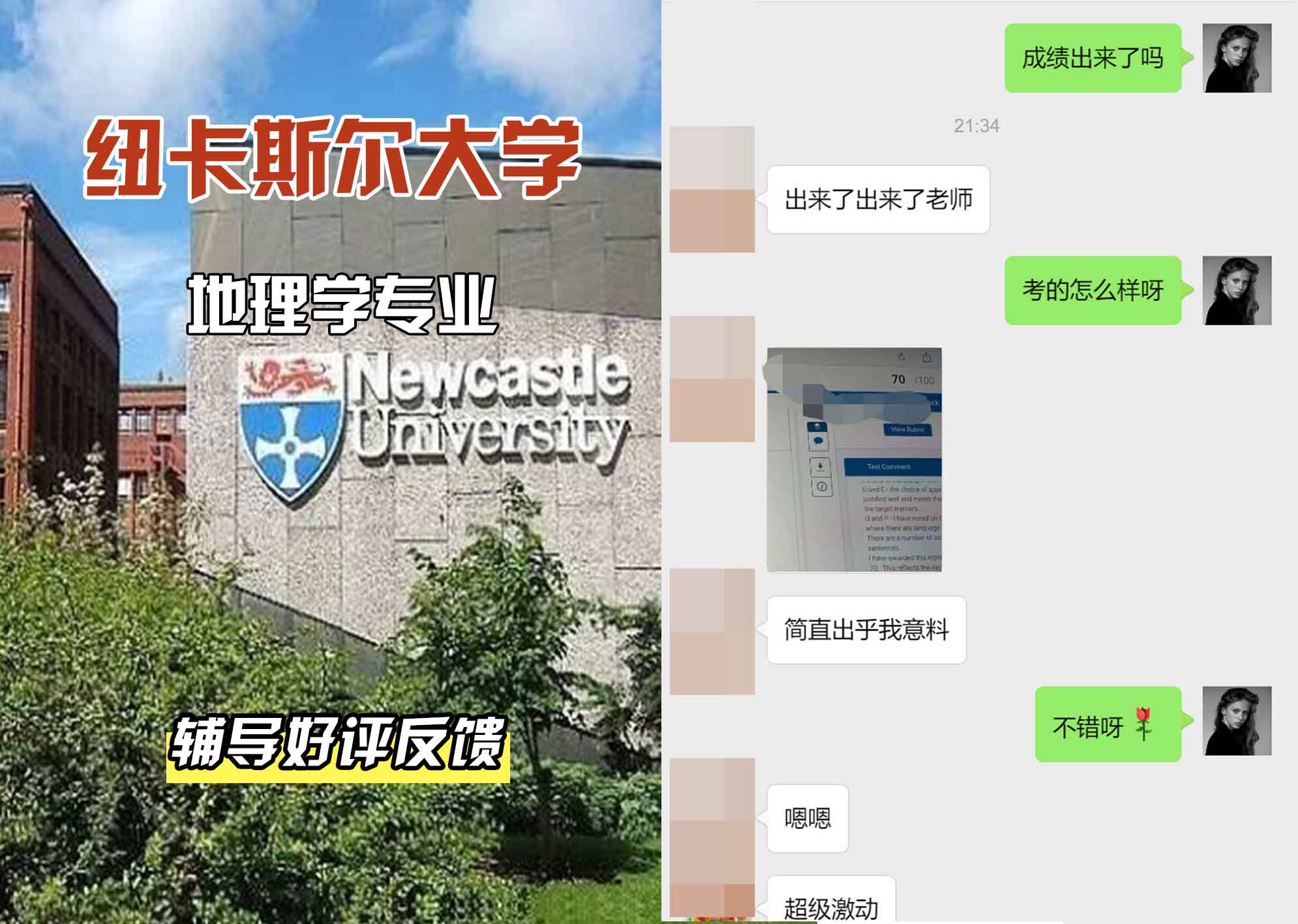 纽卡斯尔大学纽大地理学辅导好评反馈
