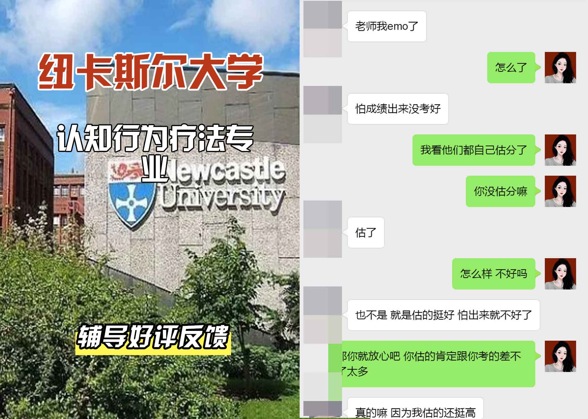 纽卡斯尔大学纽大认知行为疗法辅导好评反馈