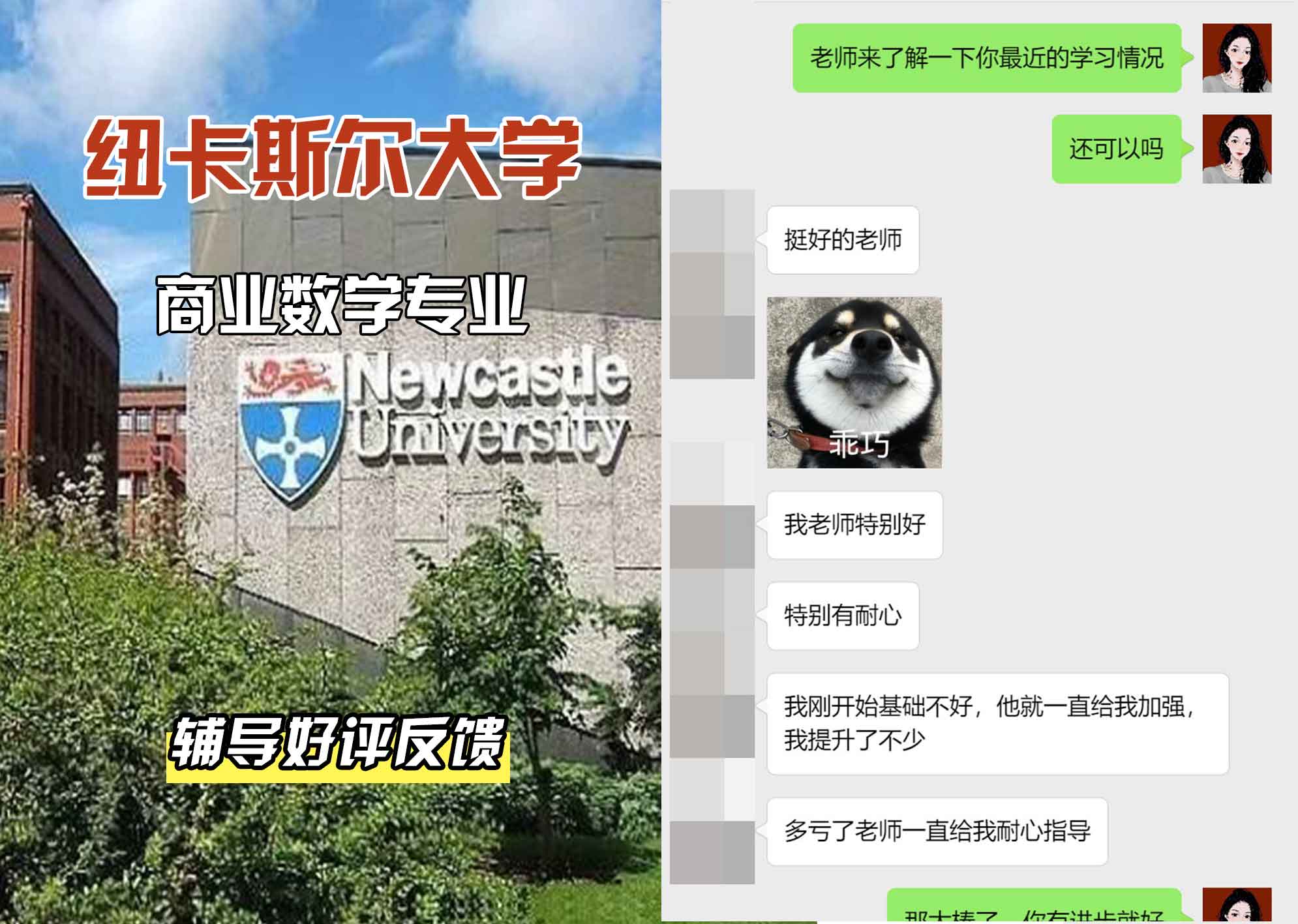 纽卡斯尔大学纽大商业数学辅导好评反馈