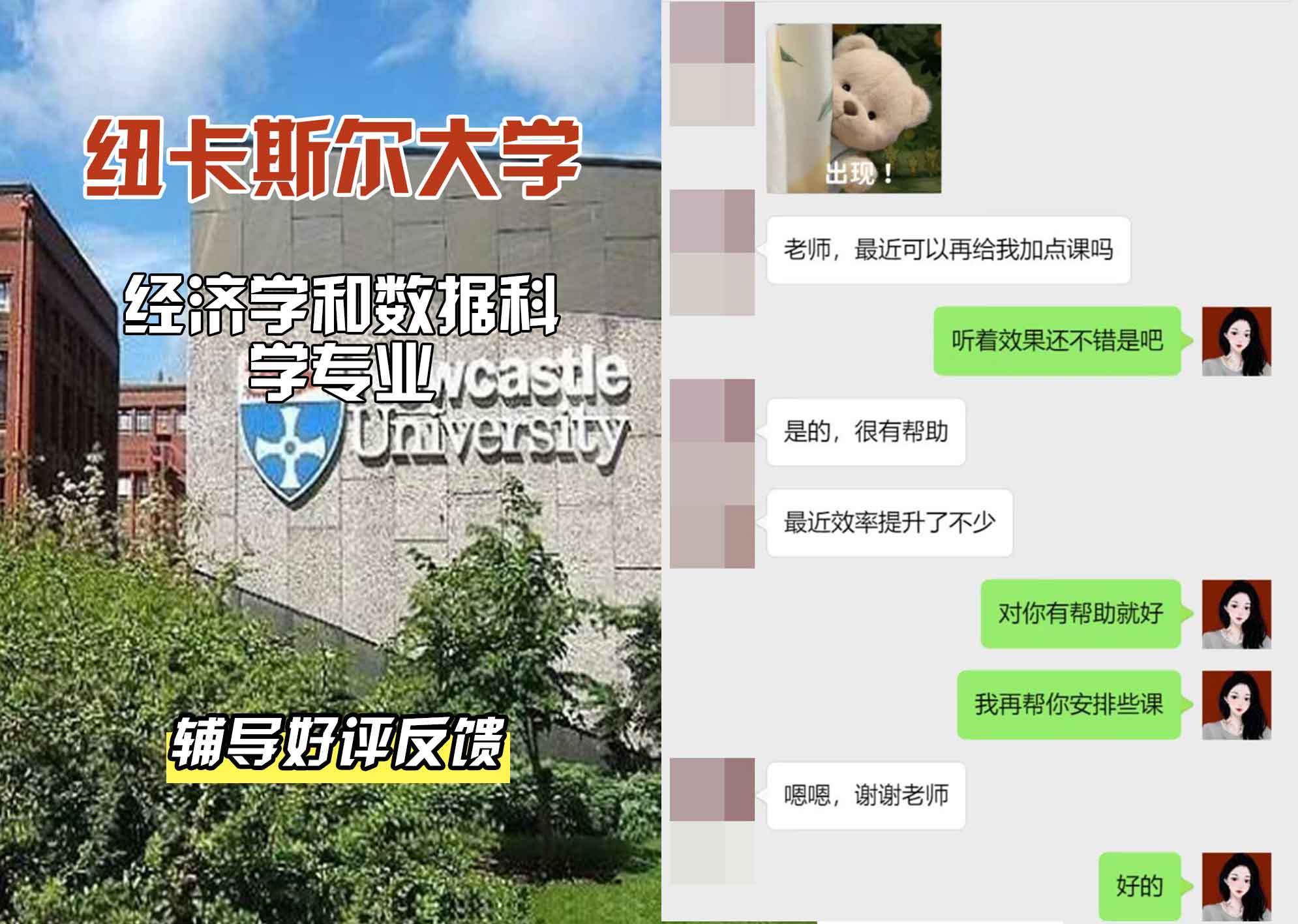 纽卡斯尔大学纽大经济学和数据科学辅导好评反馈