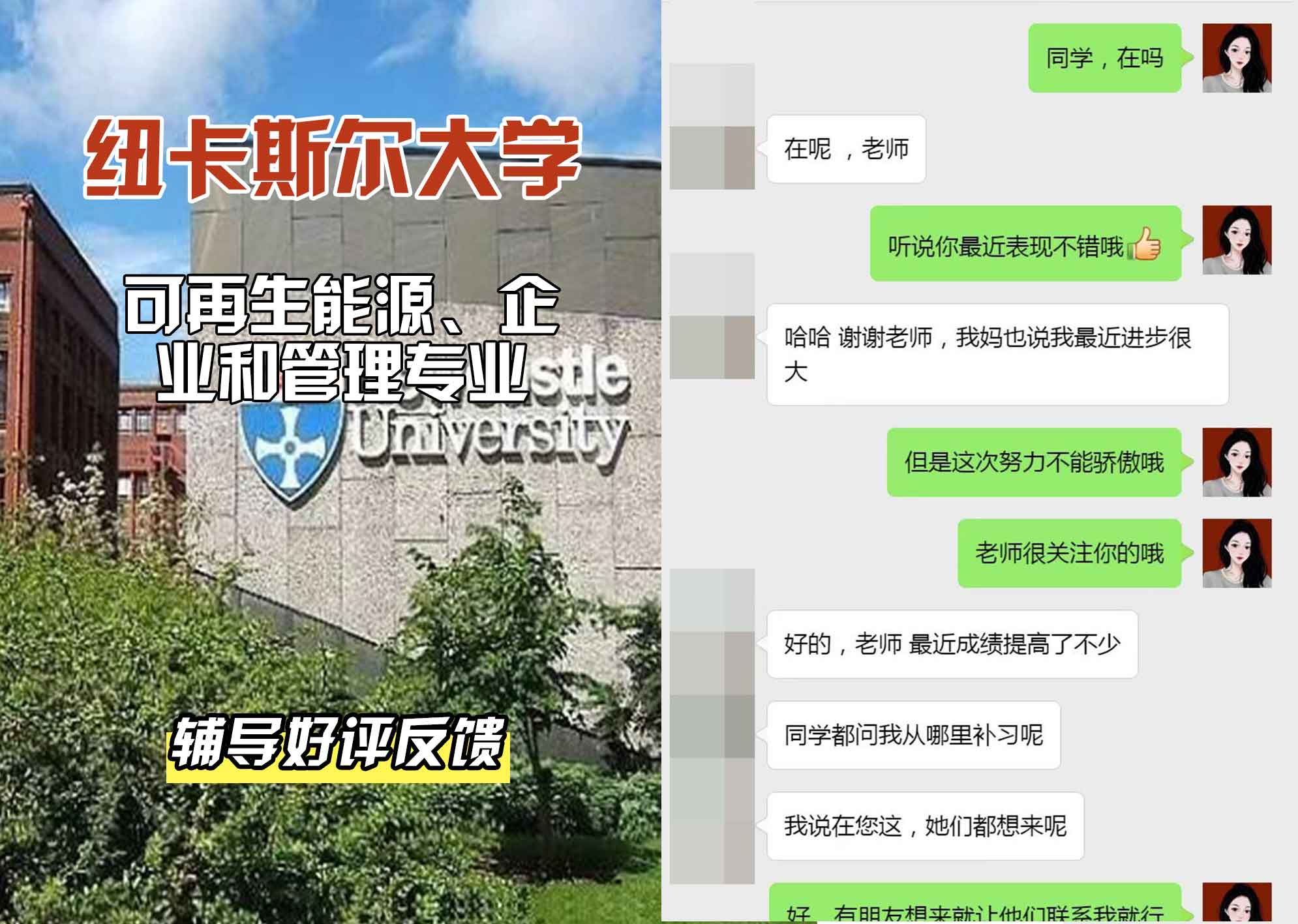 纽卡斯尔大学纽大可再生能源、企业和管理辅导好评反馈